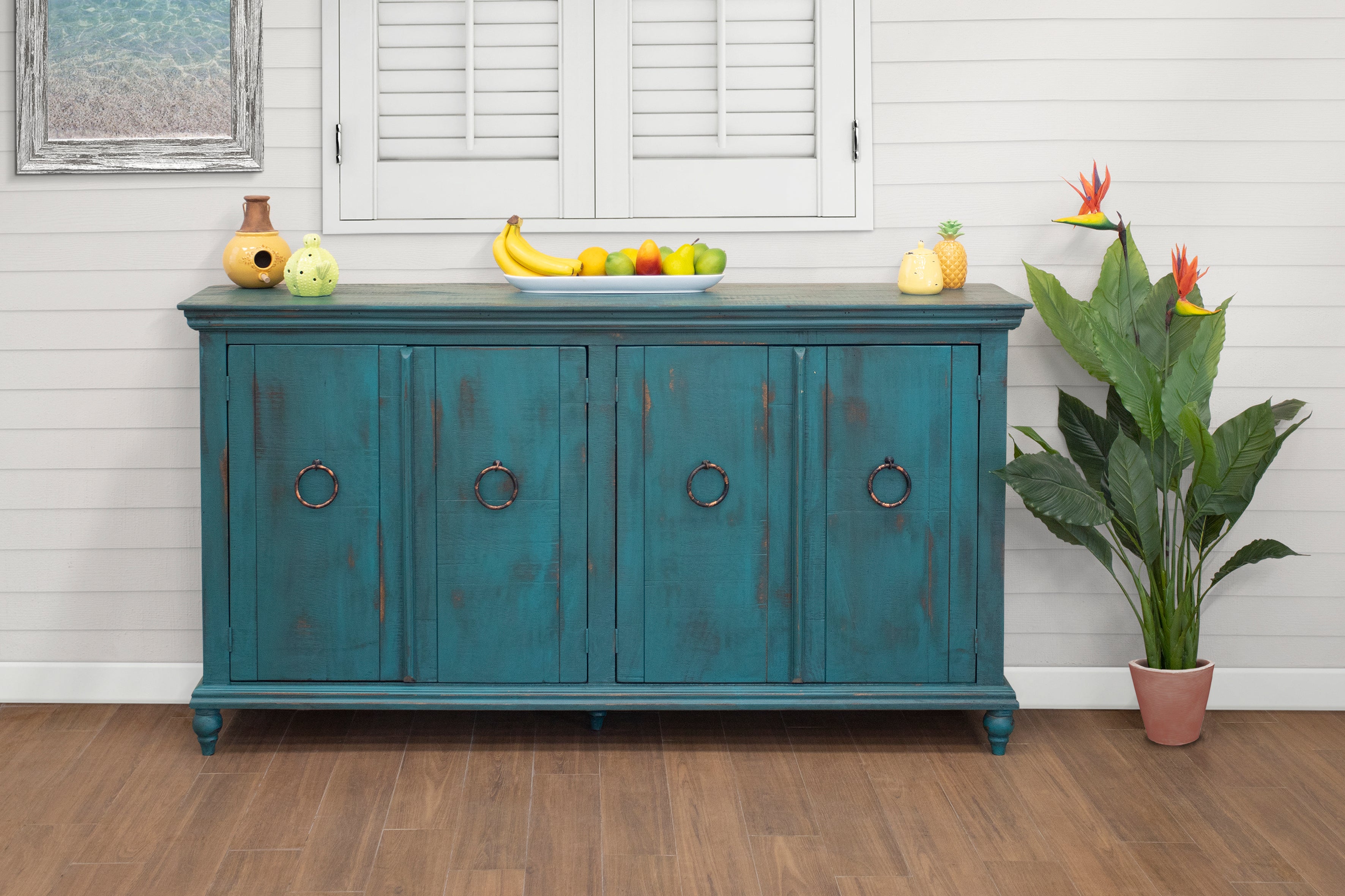 Celeste 74" 4 Door Sideboard - Green - Classic Carolina Home