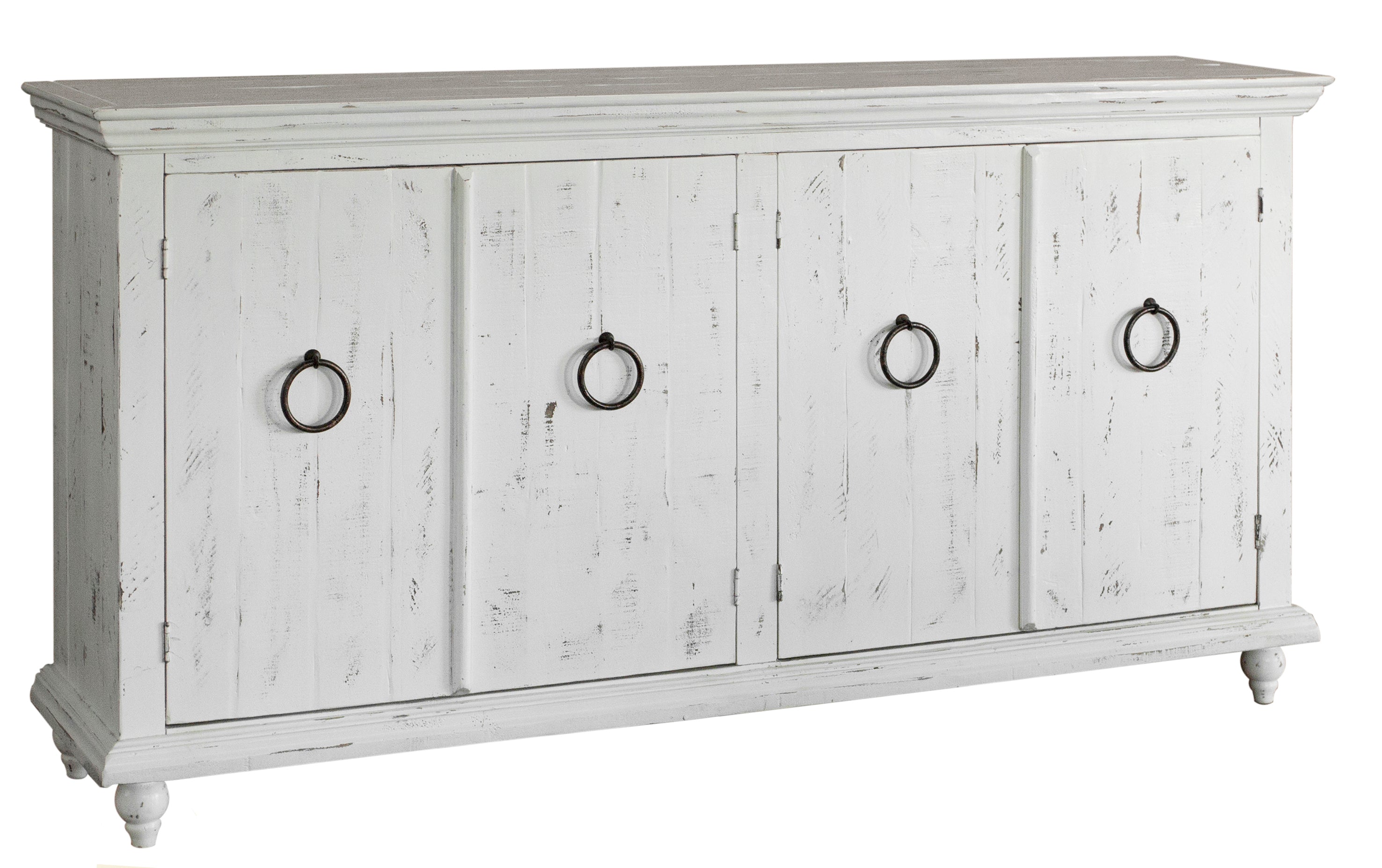 Celeste 74" 4 Door Sideboard - Cottage White - Classic Carolina Home