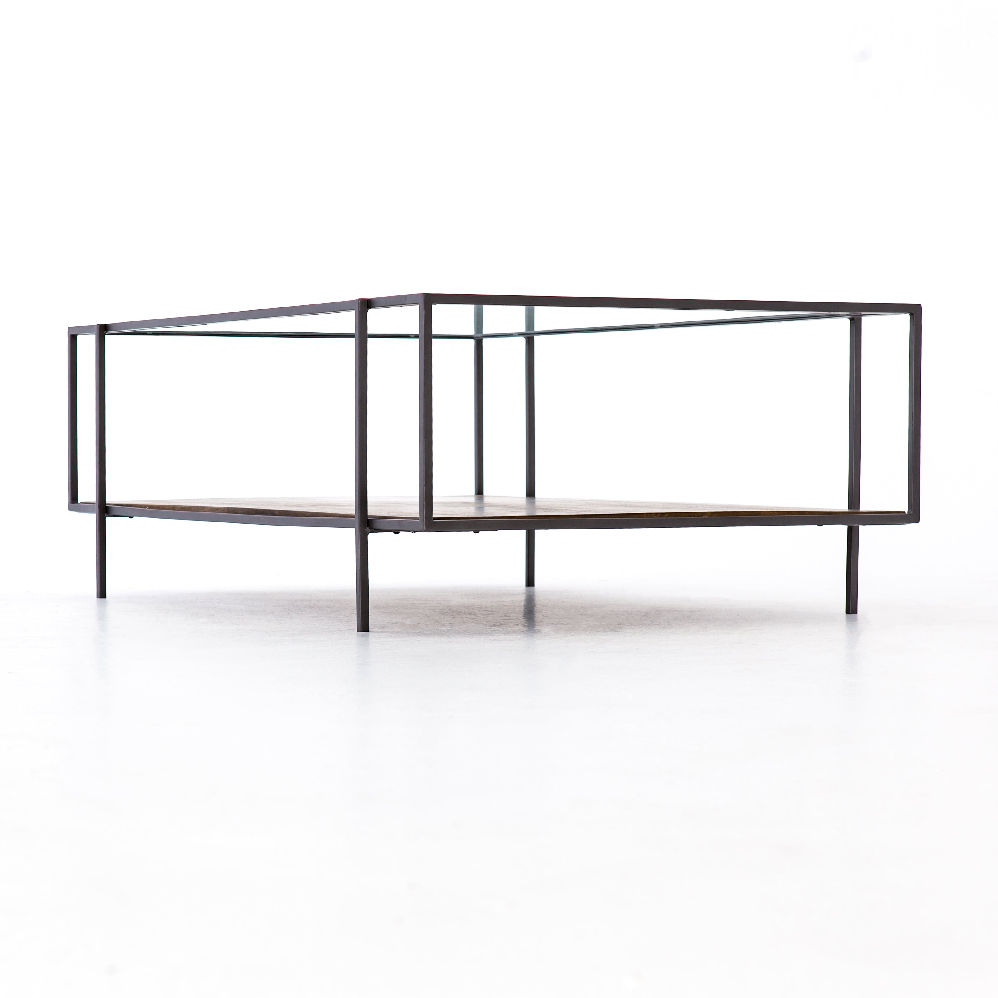 Bynum 48" Glass + Iron Coffee Table - Classic Carolina Home