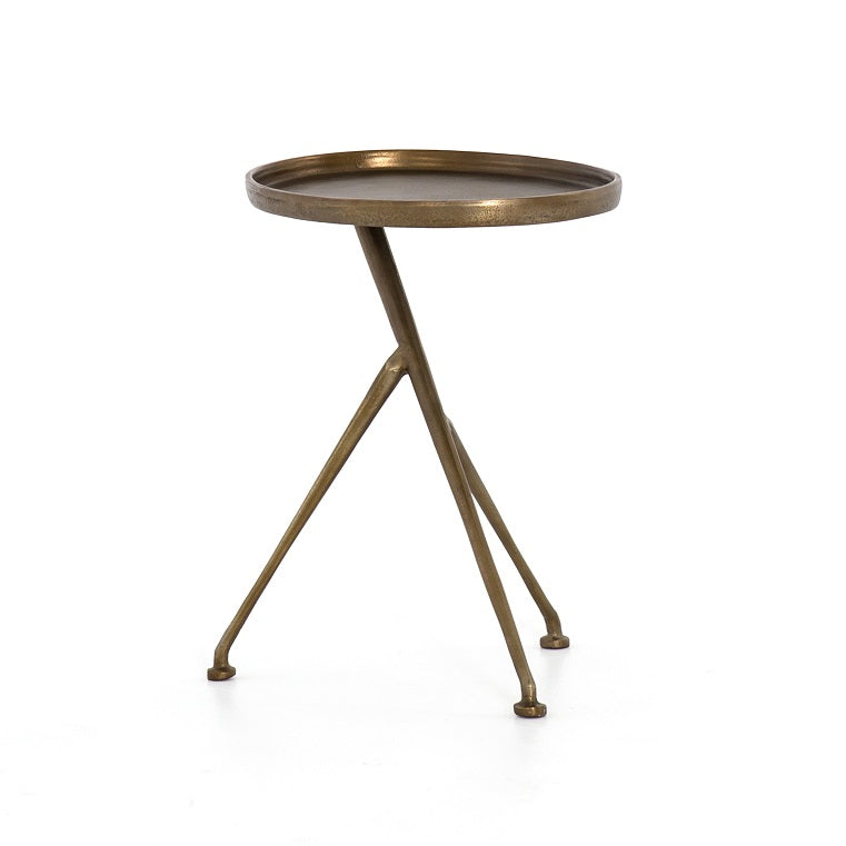 Mitch 18" Accent Table - Raw Brass - Classic Carolina Home