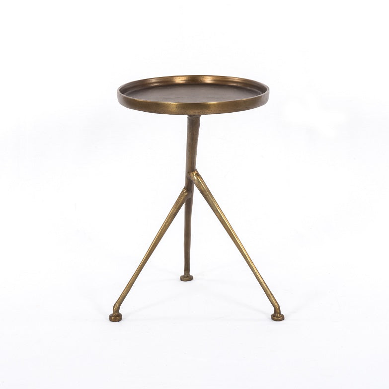 Mitch 18" Accent Table - Raw Brass - Classic Carolina Home