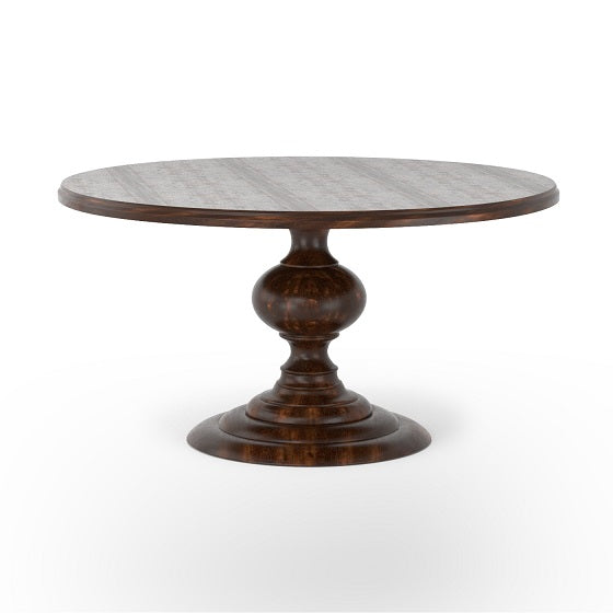 Angelina 60" Round Dining Table - Dark Oak - Classic Carolina Home