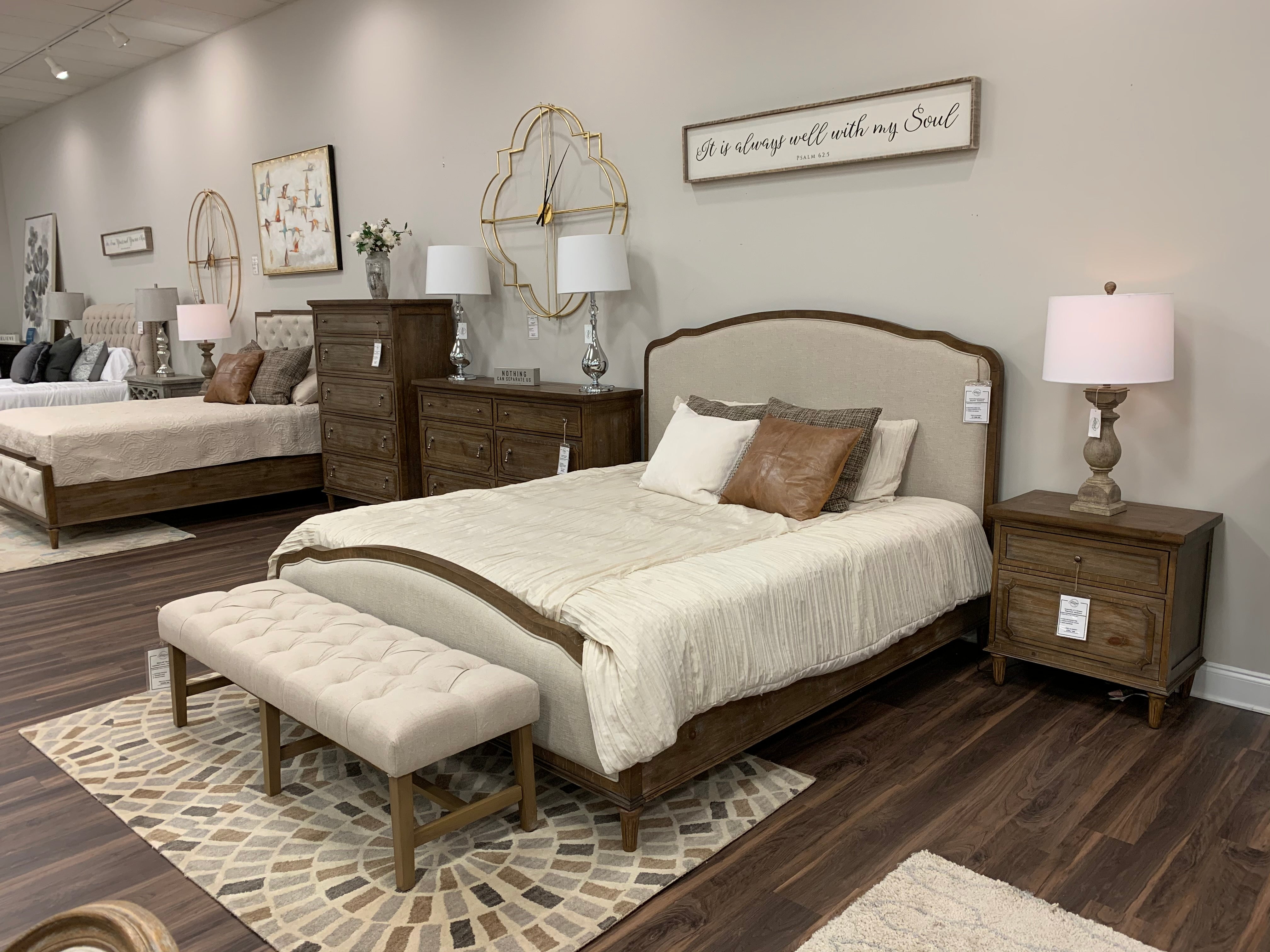 Greenville Upholstered Bed - King - Sandstone - Classic Carolina Home