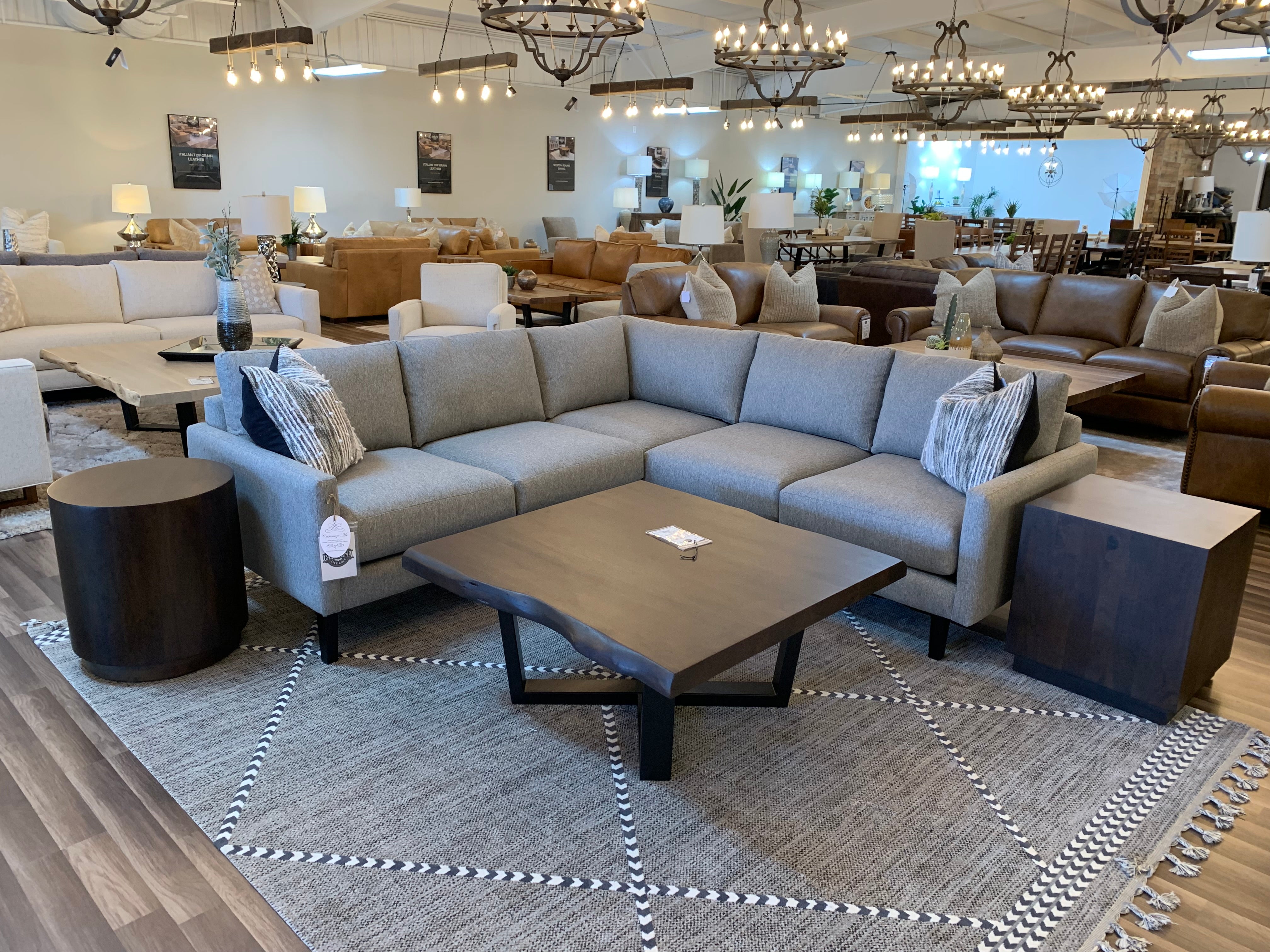 Chelsea Express Ship 93" x 92" 5 Cushion Sectional - Performance Peppercorn