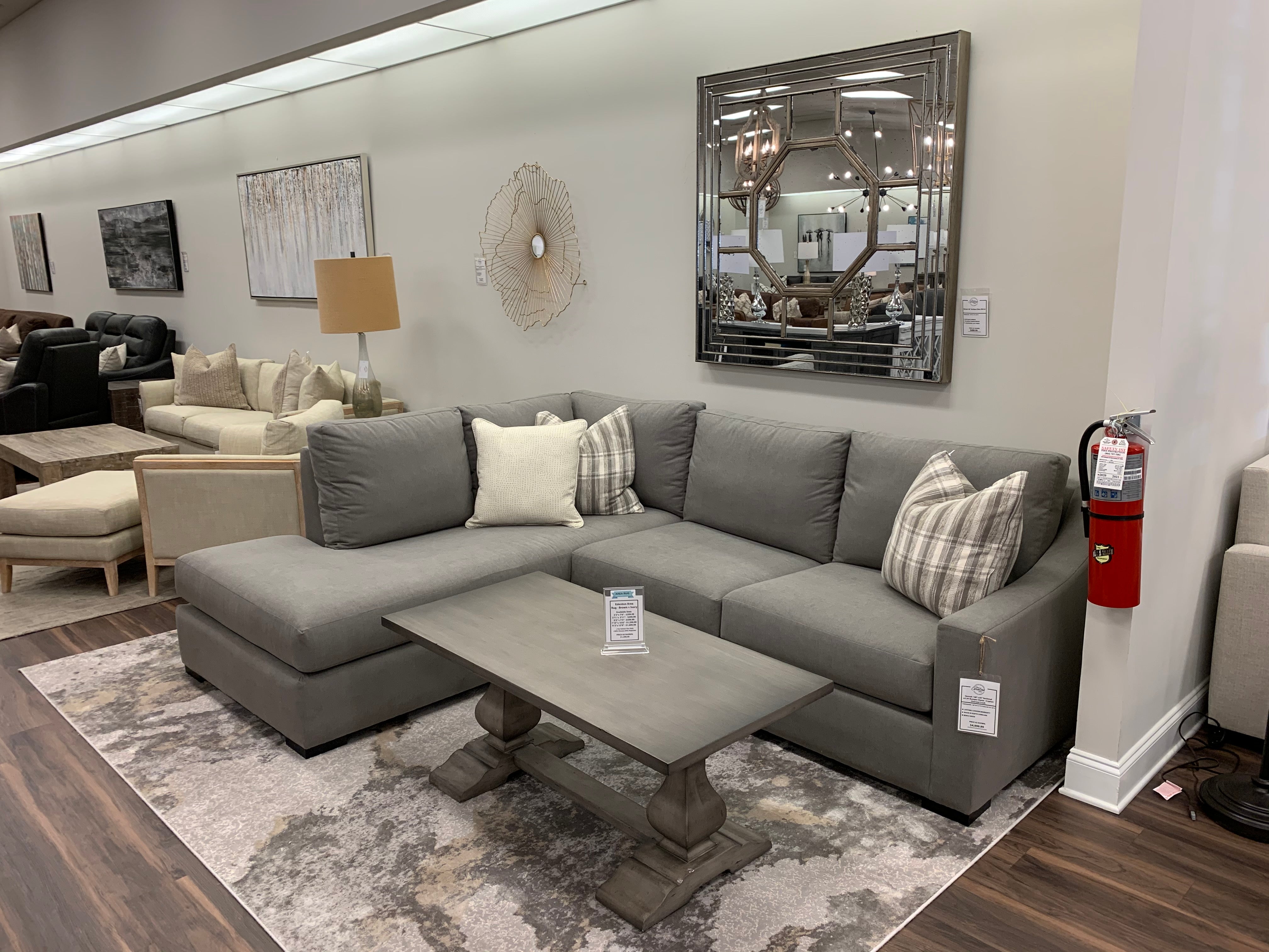 Hannah Express Ship 110" Sofa + Left Bumper Chaise - Crypton Charcoal Velvet