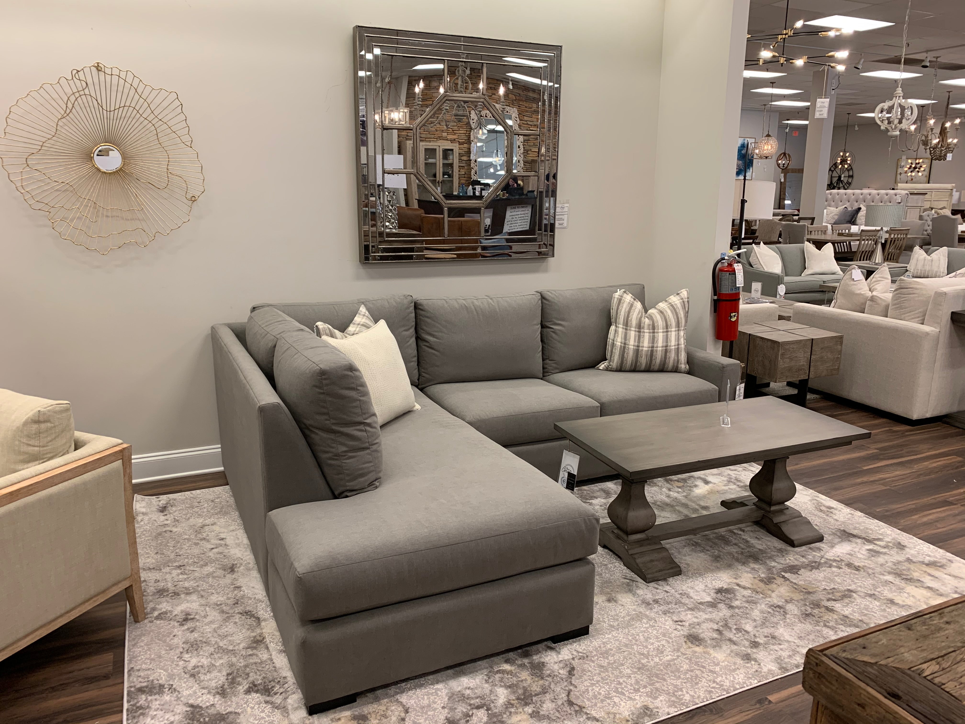 Hannah Express Ship 110" Sofa + Left Bumper Chaise - Crypton Charcoal Velvet