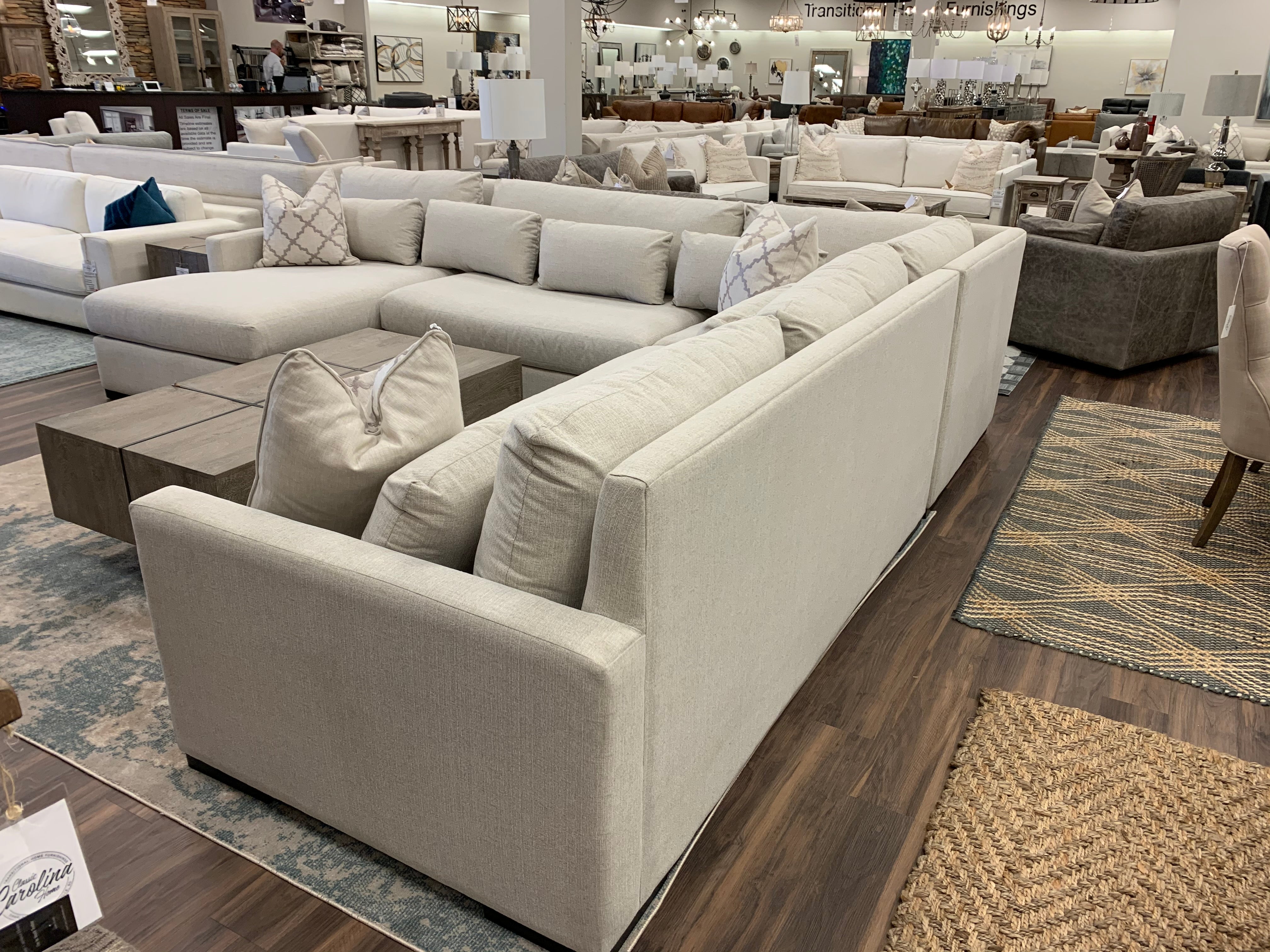 Glenda Quick Ship 144" x 130" Sectional + Left Arm Chaise - Crypton Quicksilver