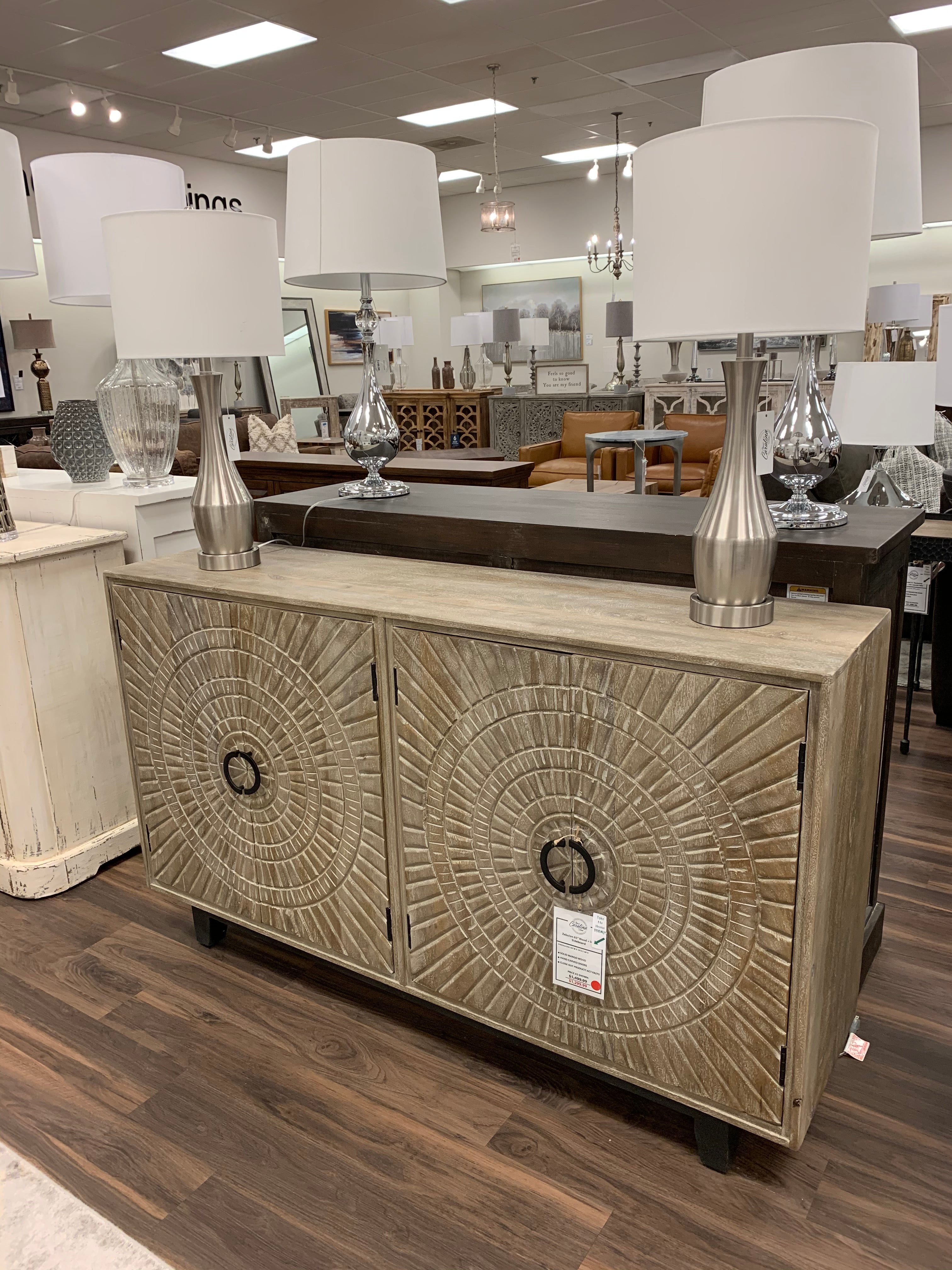 Zebulon 65" Wood + Iron Sideboard