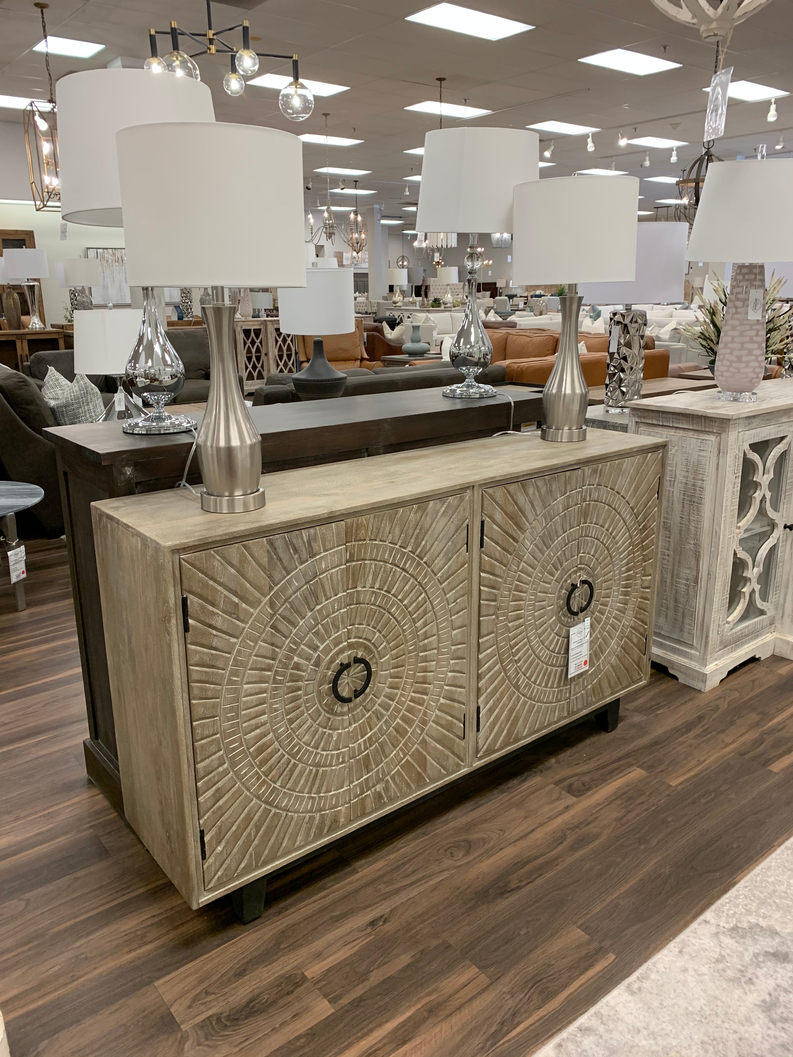 Zebulon 65" Wood + Iron Sideboard