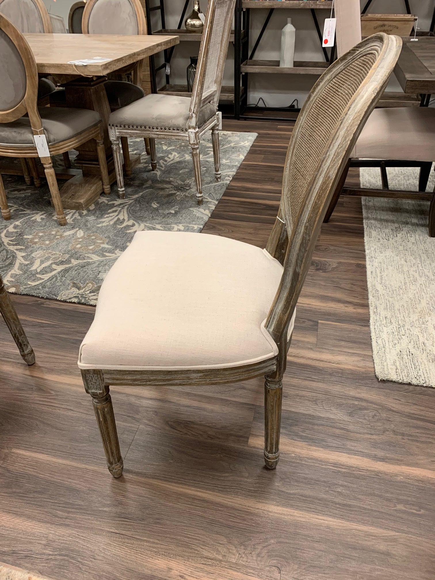 Hartwell Oval Mesh Back Elm Dining Chair - Putty