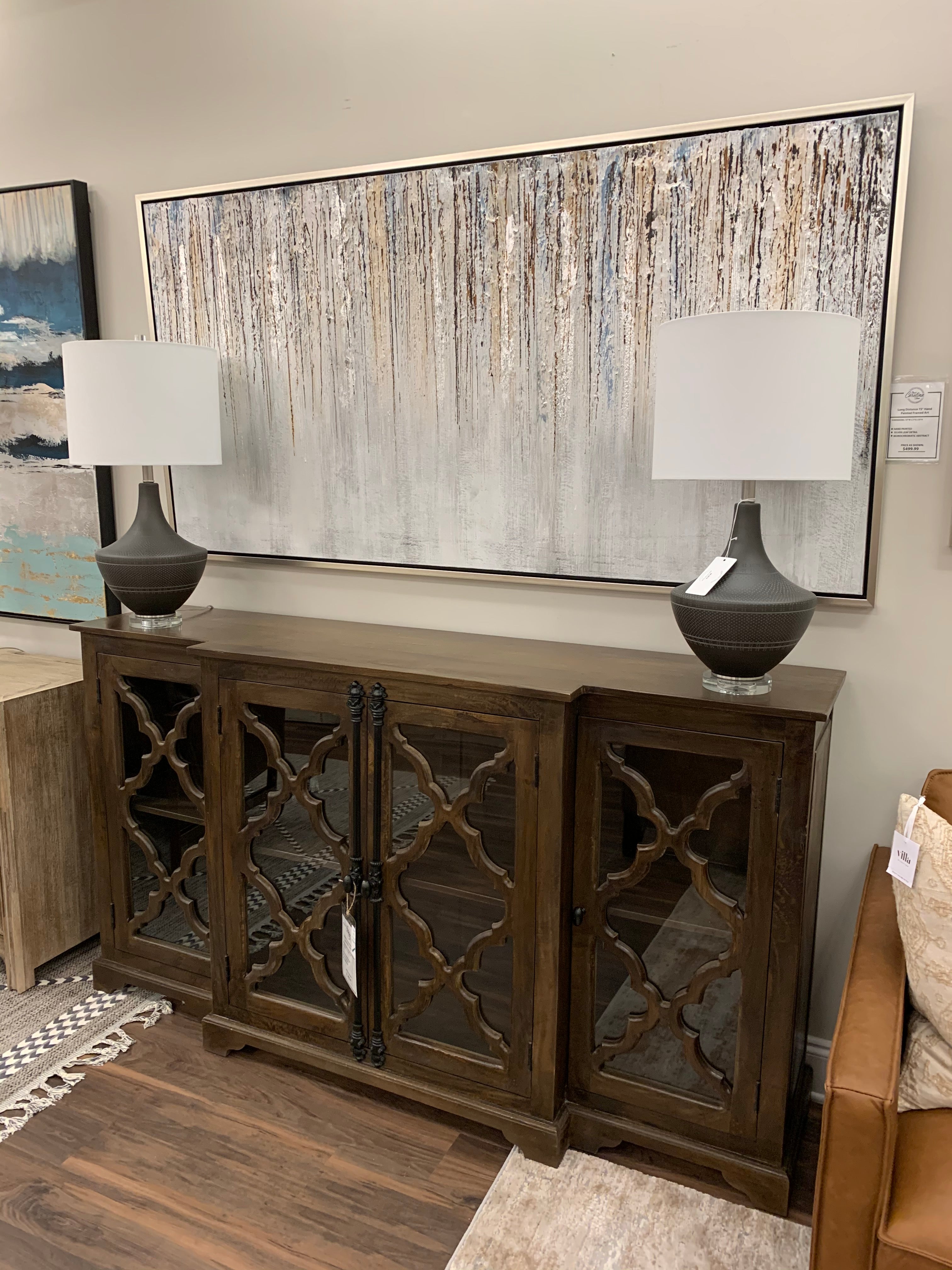 Celine 72" 4 Door Breakfront Sideboard - Dark Ash