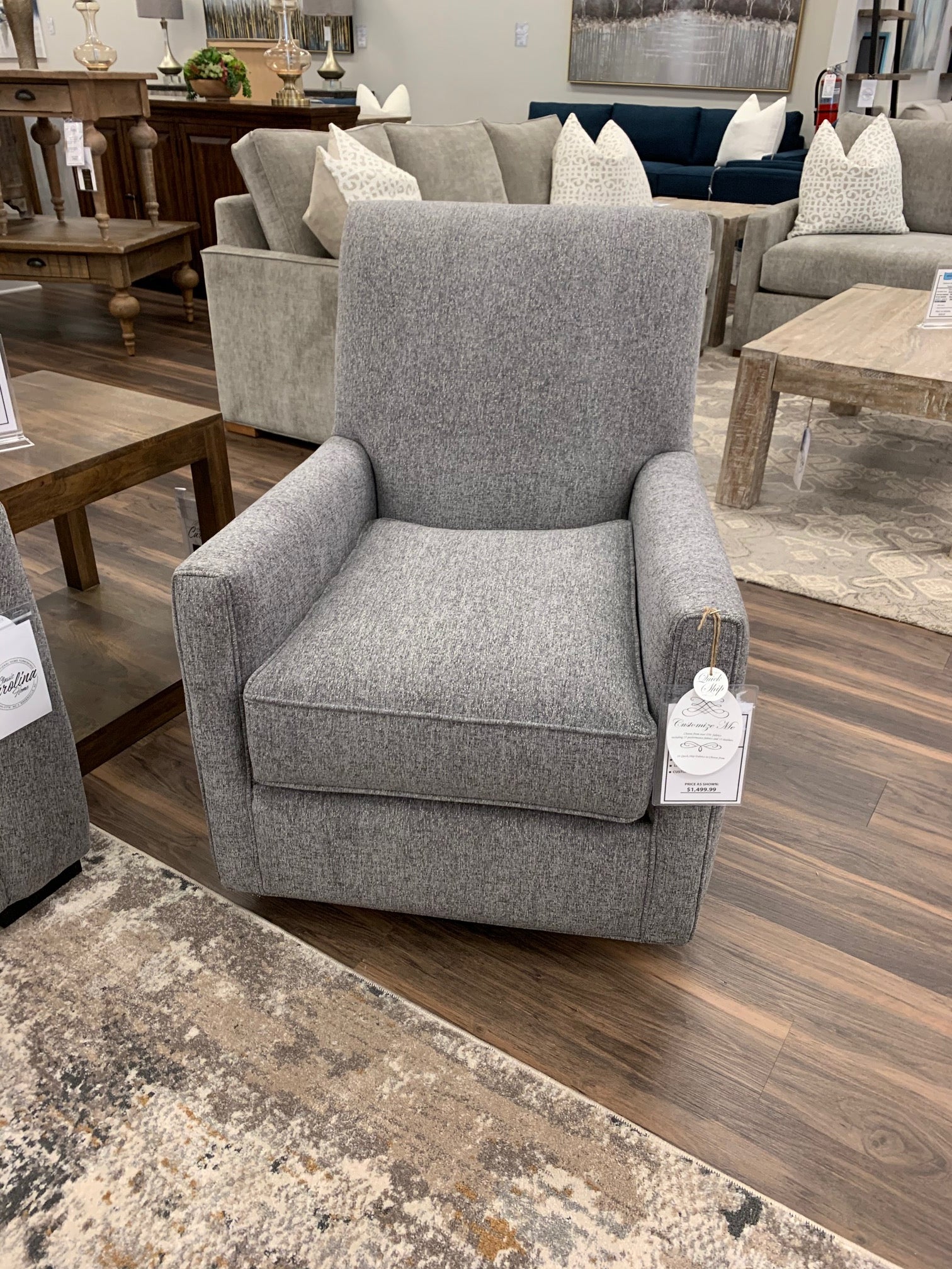 Marcy Express Ship 29" Swivel Glider - Crypton Blue Graphite