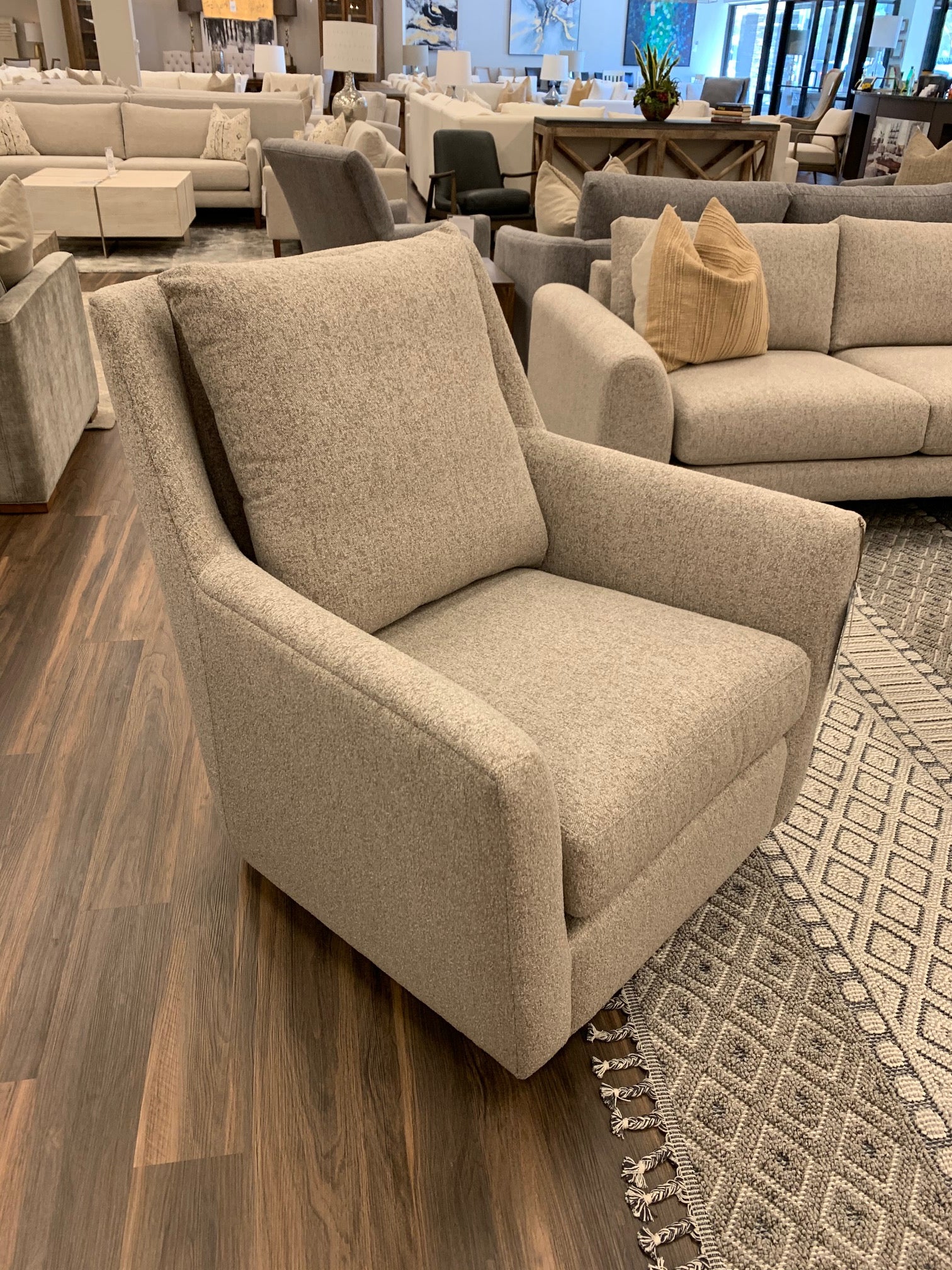 Hugo Express Ship 36" Swivel Glider Chair - Textured Taupe