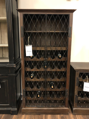 Sonoma 35" Mahogany & Iron Wine Cabinet - Cocoa - Classic Carolina Home