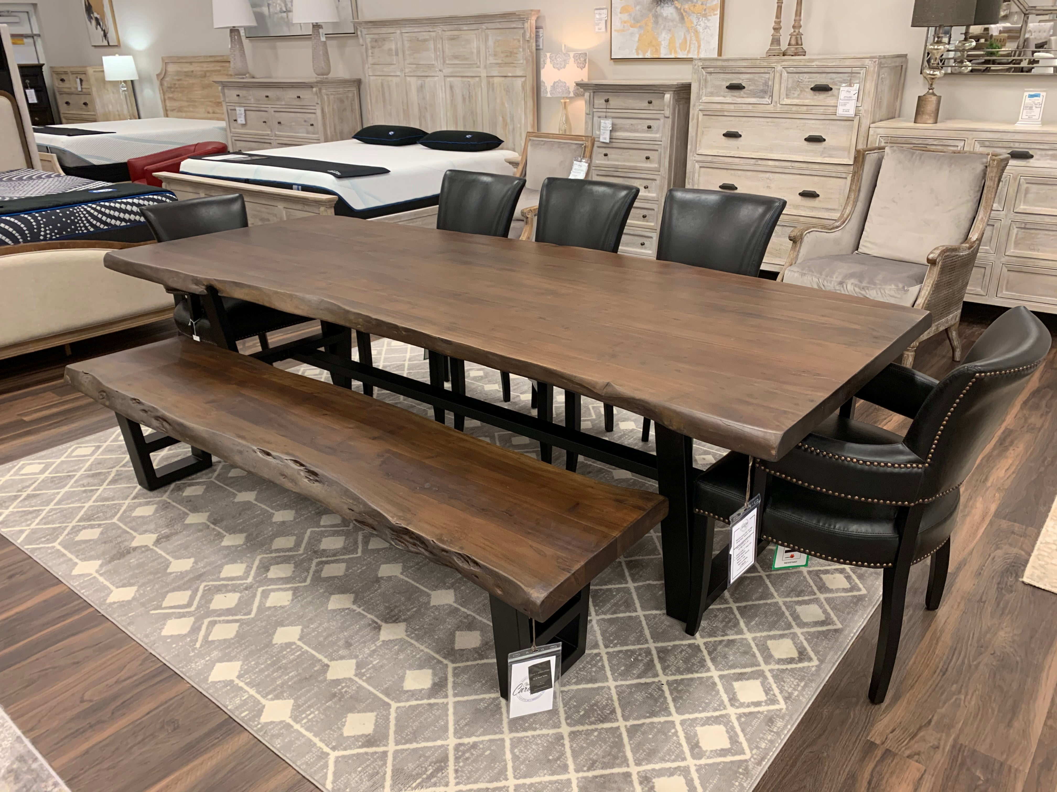 Malcolm Acacia 108" Live Edge Dining Table - Natural + Black
