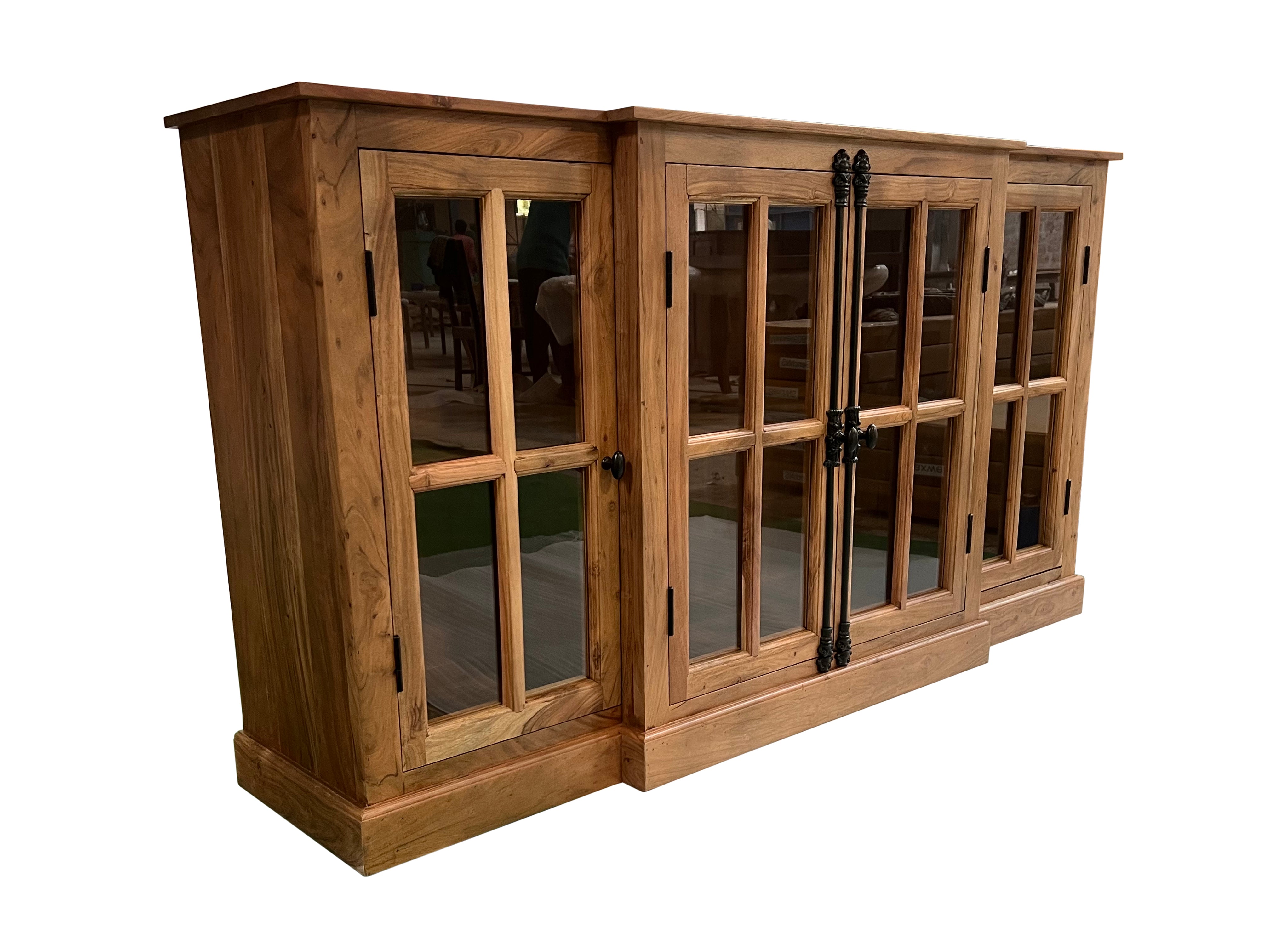 Billings 72" Acacia Breakfront 4 Door Sideboard - Natural