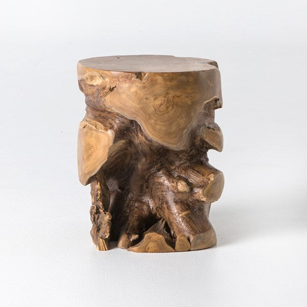 Torrance 16" Teak Stool - Aged Natural - Classic Carolina Home