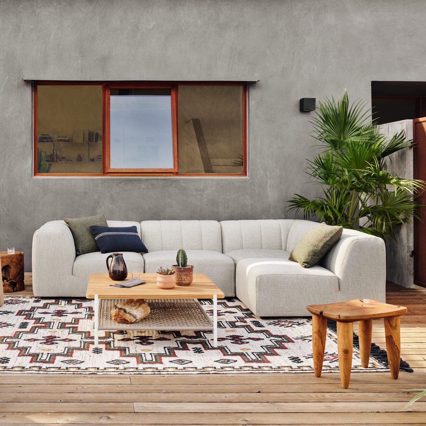 Zuri 20" Teak Outdoor Stool - Classic Carolina Home