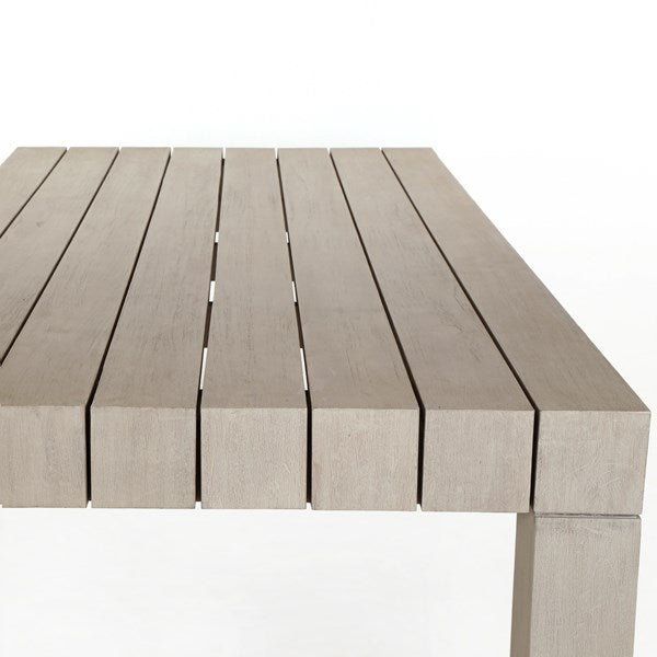 Sonoma 87" Teak Outdoor Dining Table - Weathered Gray - Classic Carolina Home