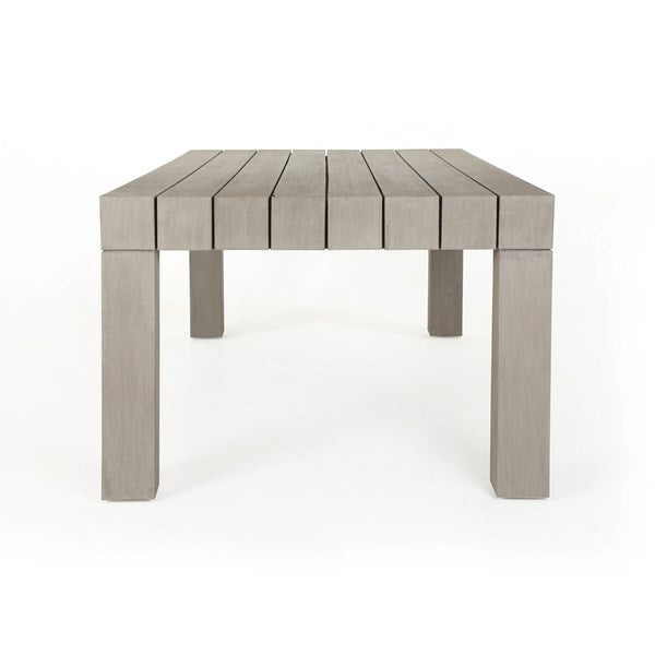 Sonoma 87" Teak Outdoor Dining Table - Weathered Gray - Classic Carolina Home