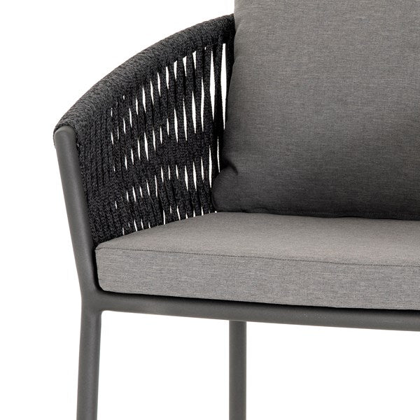 Tarek 22" Outdoor Counter Stool - Sunbrella Gray + Charcoal - Classic Carolina Home