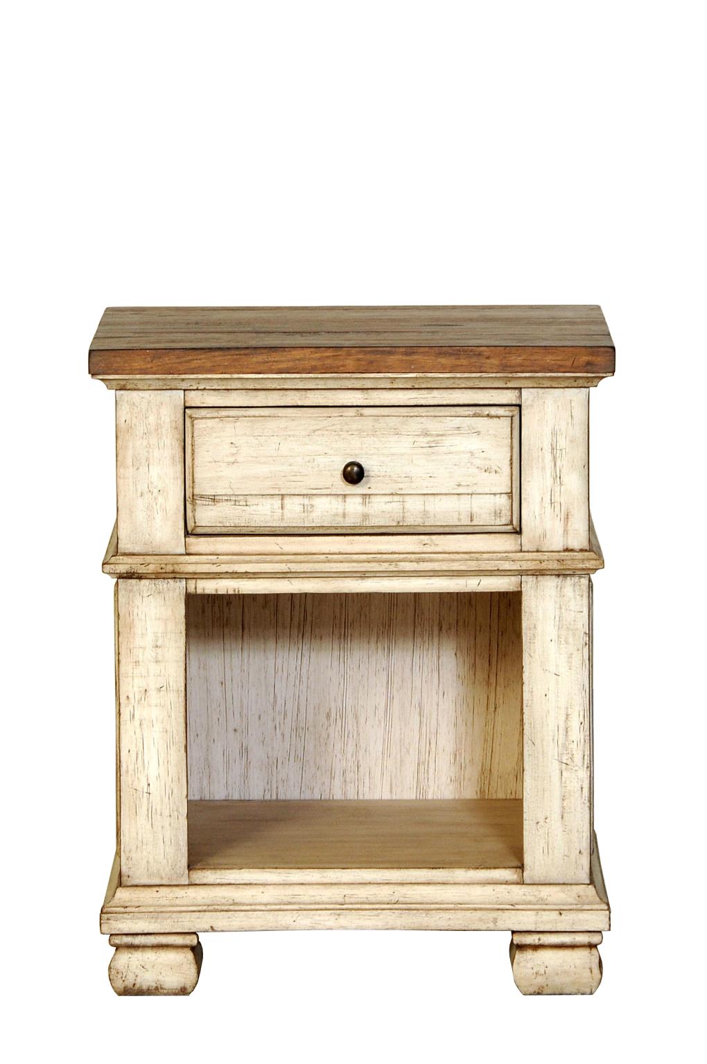 Savannah 23" Mahogany Nightstand - Vintage Cream + Driftwood - Classic Carolina Home