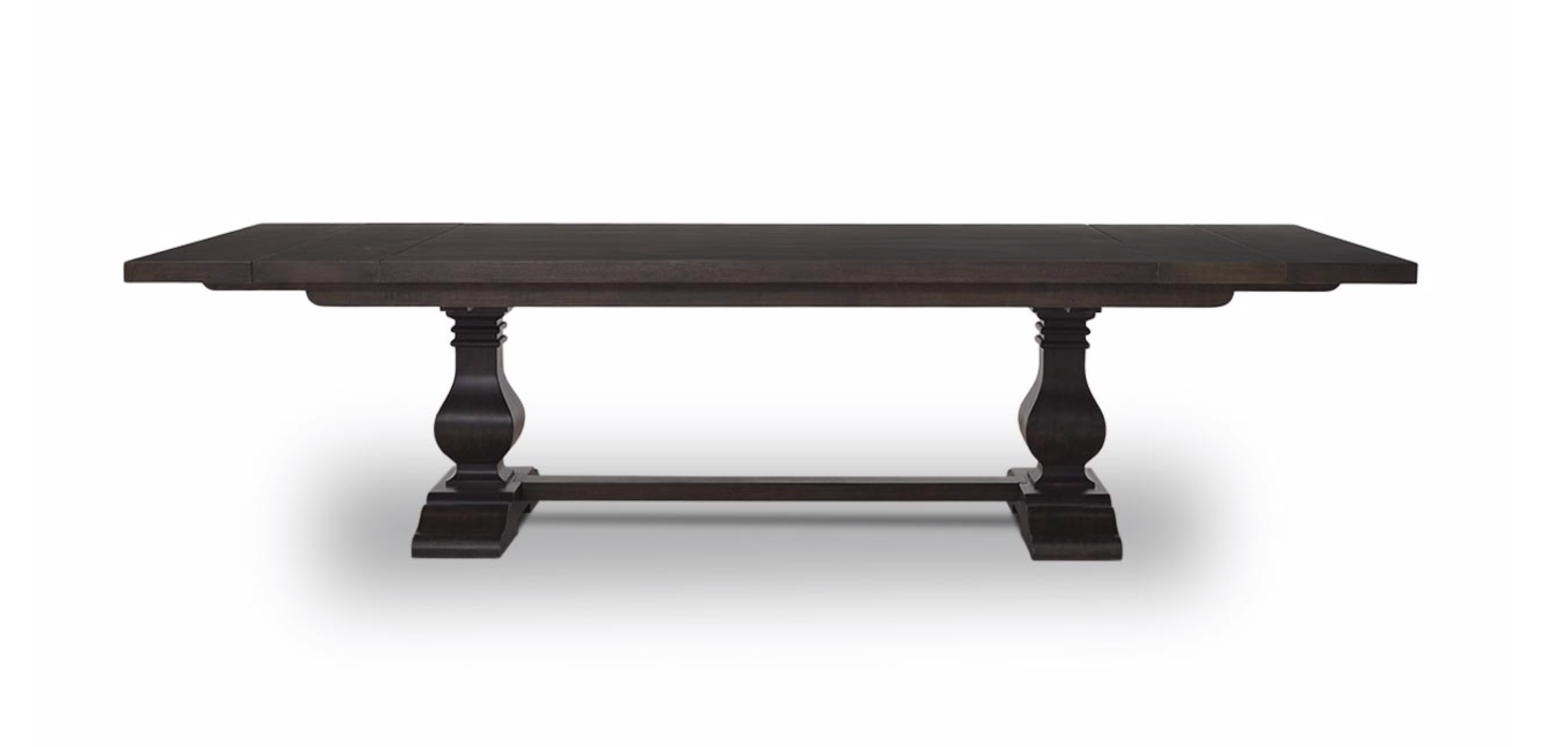Weston 96" - 120" Mahogany Extension Dining Table - Black Wash - Classic Carolina Home