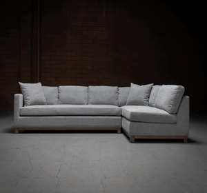 Clifton 114" Sectional - Right Facing Chaise  - Crypton Quartz + Driftwood - Classic Carolina Home