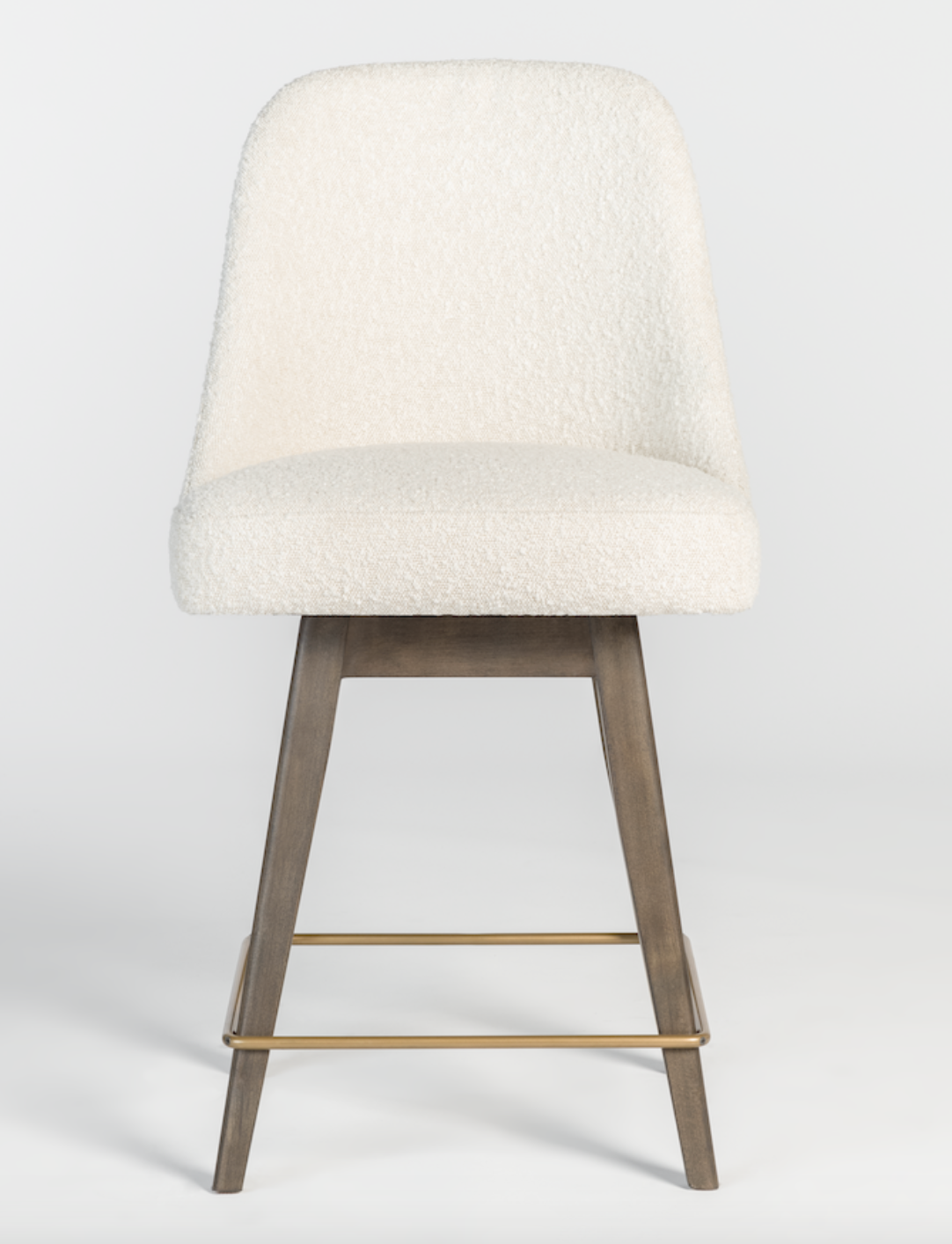 Zach Swivel Counter Stool - Cotton + Brown - Classic Carolina Home