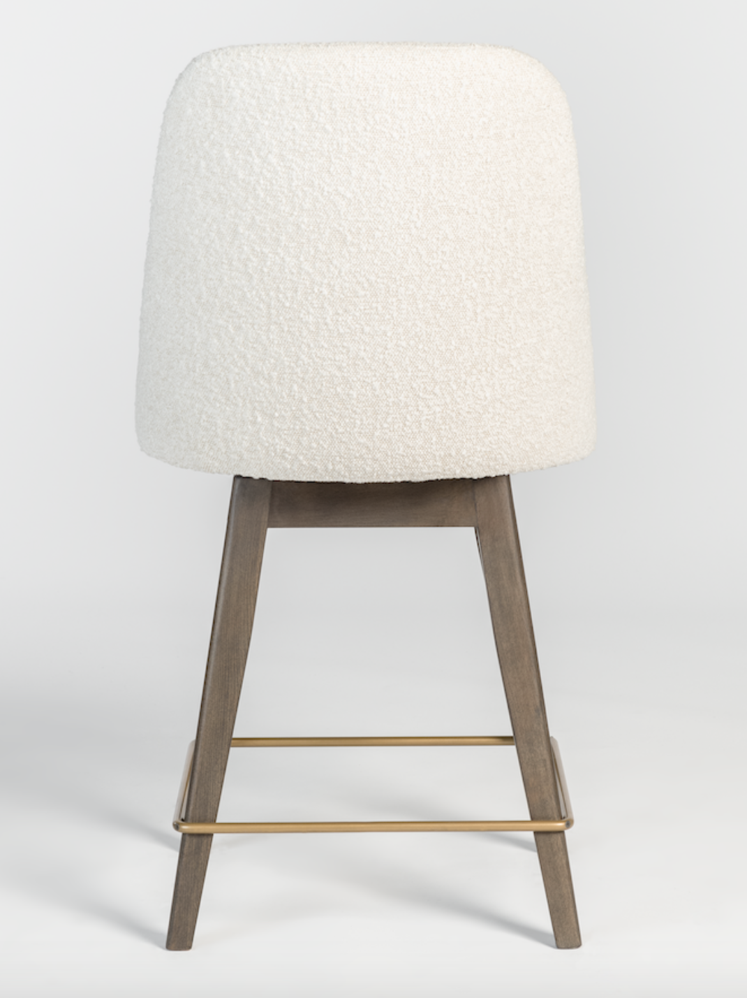 Zach Swivel Counter Stool - Cotton + Brown - Classic Carolina Home