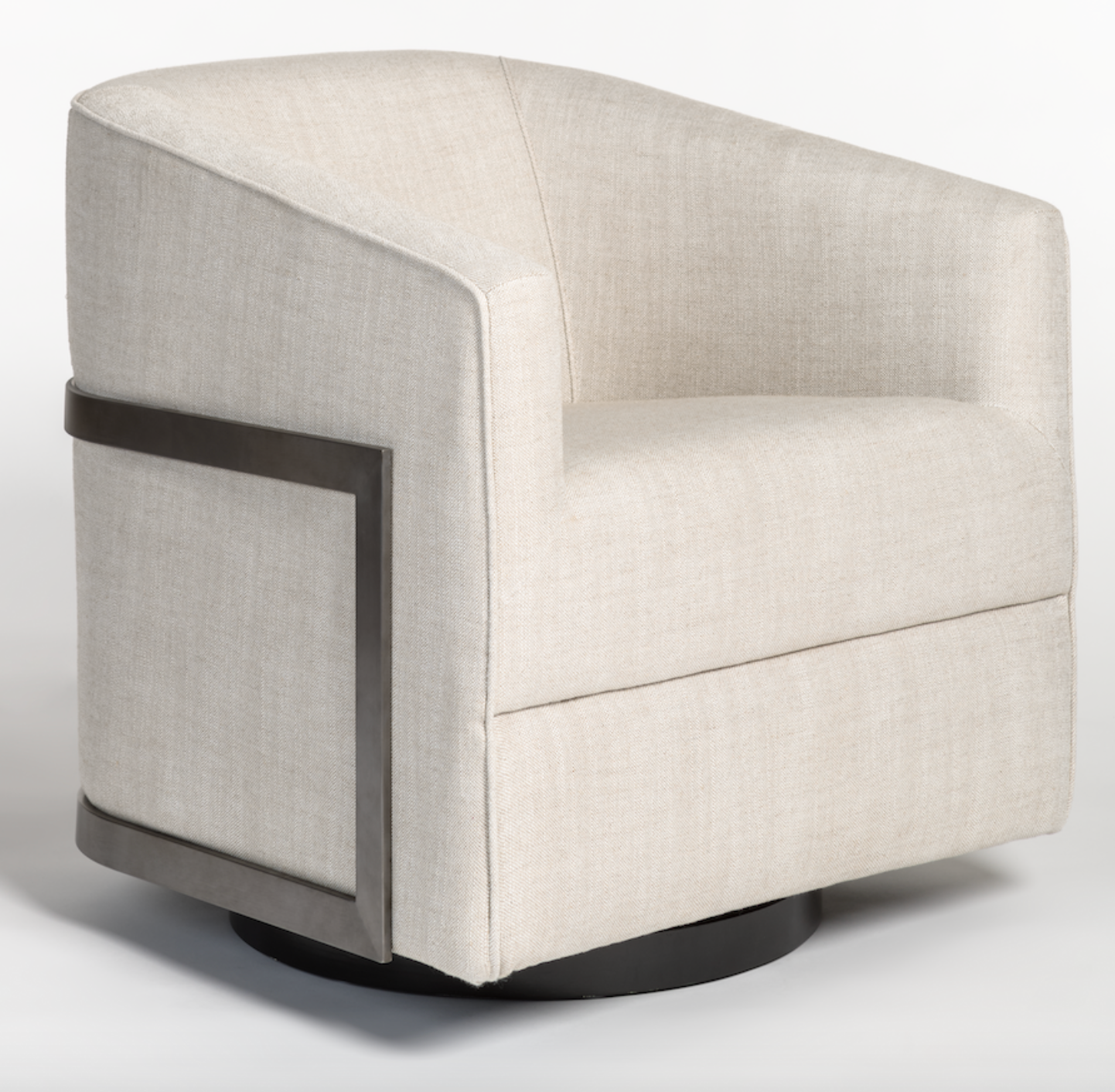Renee Occasional Swivel Chair - Frost + Nickel - Classic Carolina Home