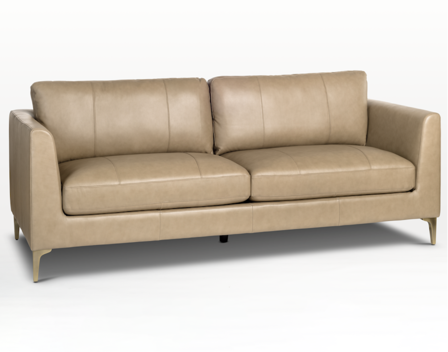 Lorenzo 87" Top Grain Leather Sofa - Toffee - Classic Carolina Home