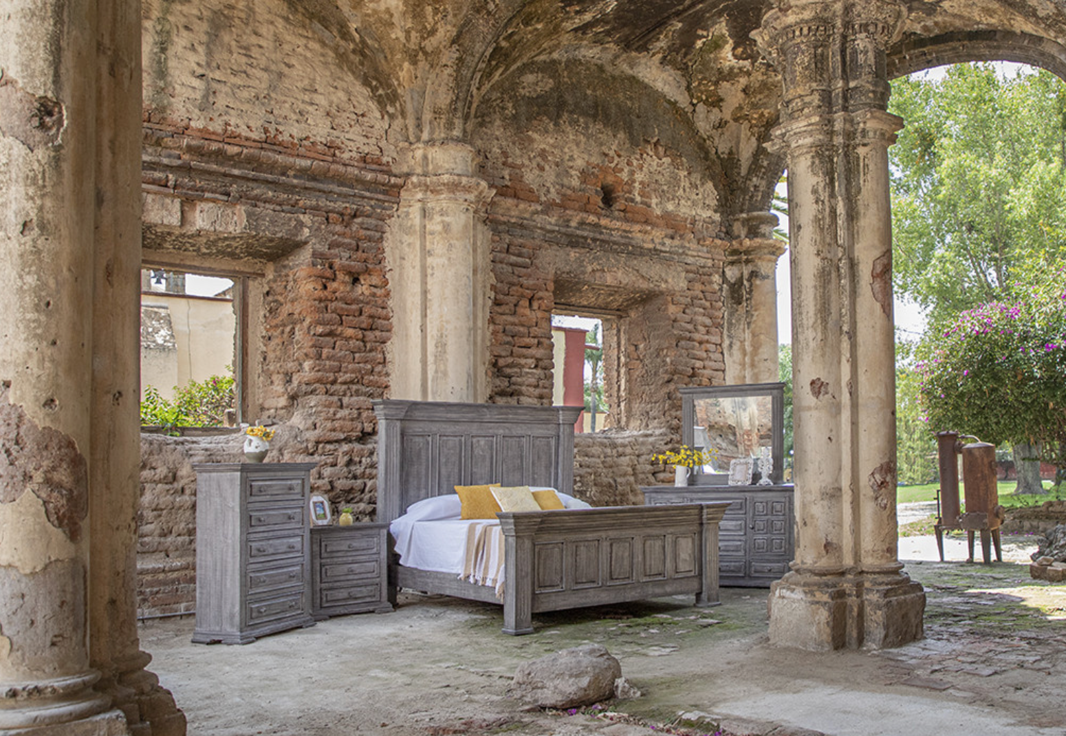 Cabo King Panel Bed - Weathered Gray - Classic Carolina Home