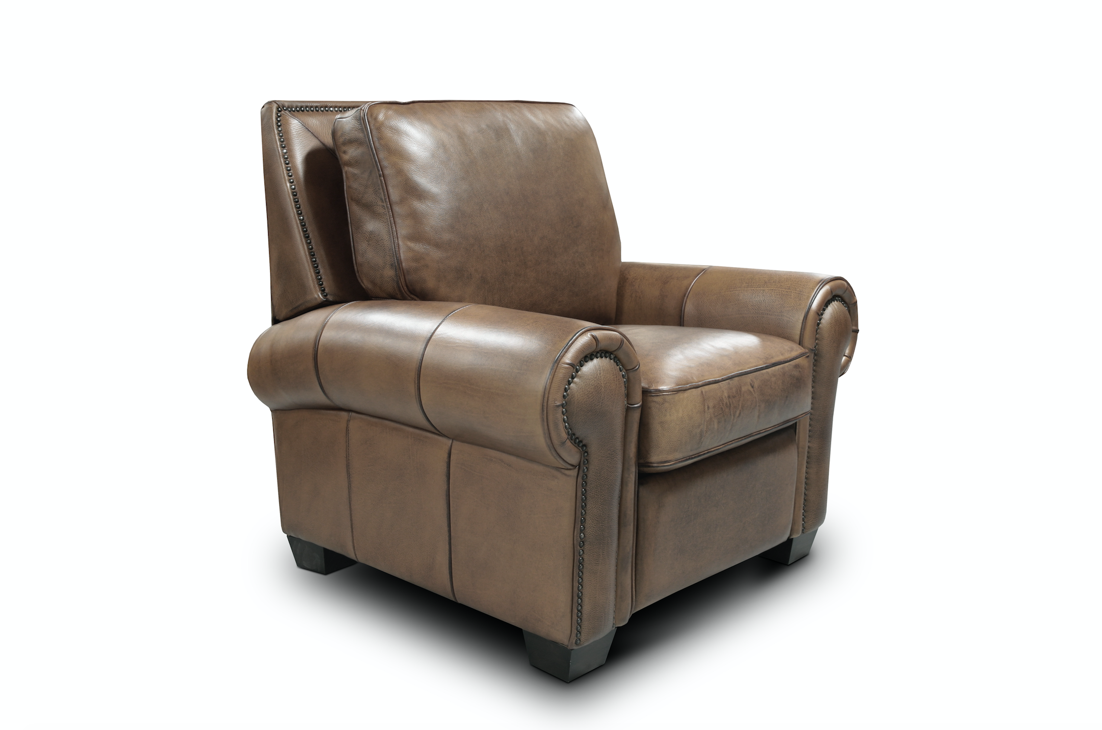Wallace 42" Top Grain Leather Reclining Chair - Diva Oak - Classic Carolina Home
