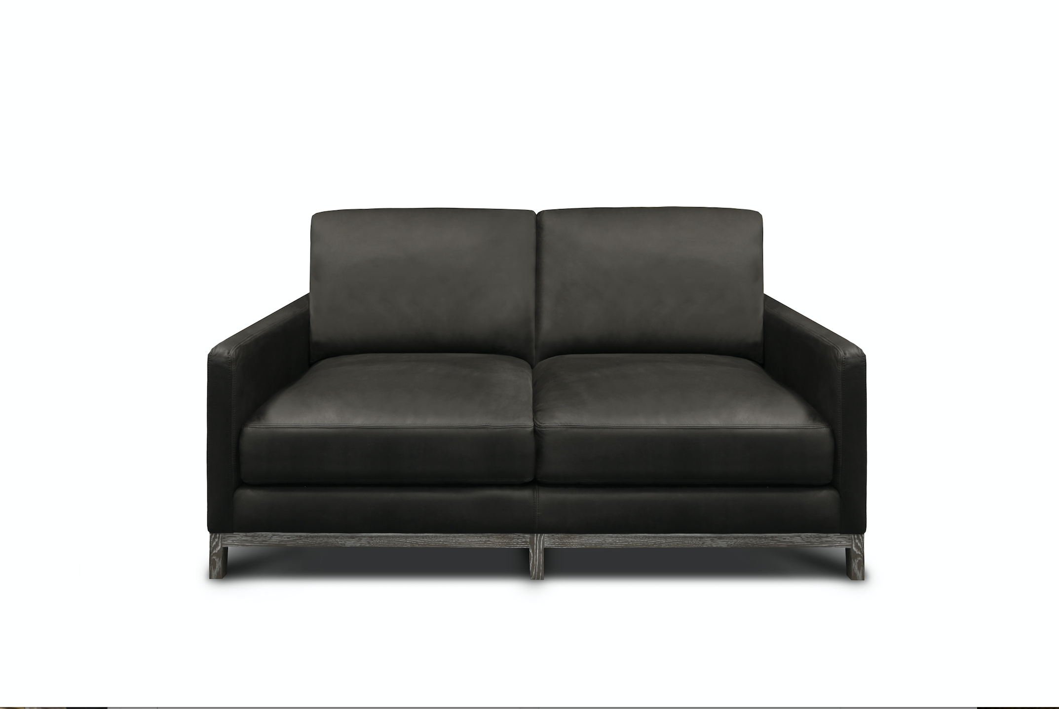 Clarksdale 67" Top Grain Leather 2 Cushion Loveseat - Napa Charcoal - Classic Carolina Home