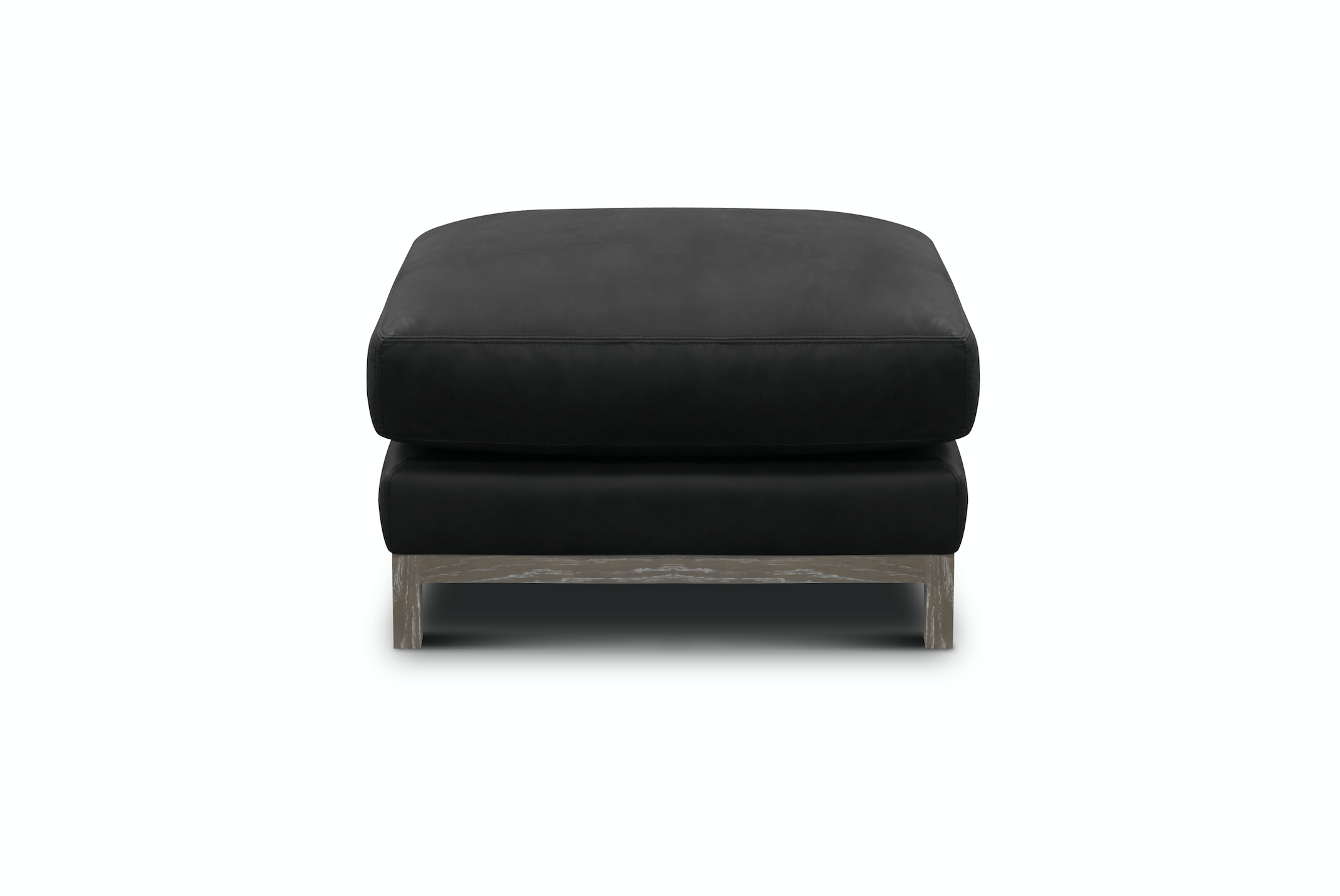 Clarksdale 30" Top Grain Leather Ottoman - Napa Charcoal - Classic Carolina Home