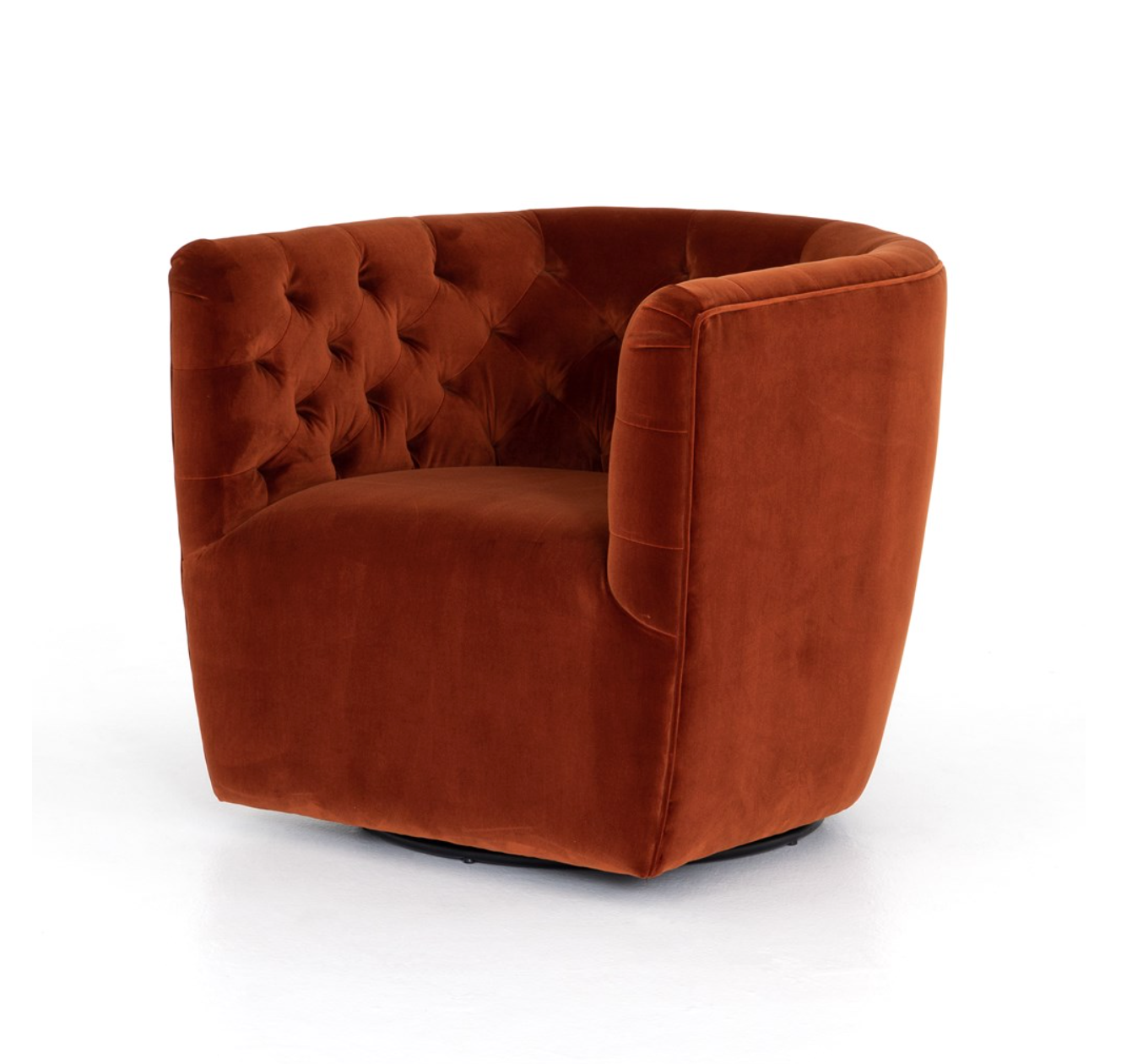 Hamilton 33" Tufted Swivel Chair - Rust - Classic Carolina Home