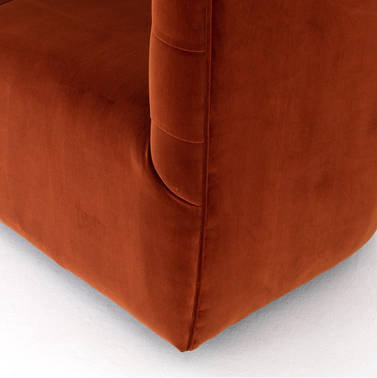 Hamilton 33" Tufted Swivel Chair - Rust - Classic Carolina Home