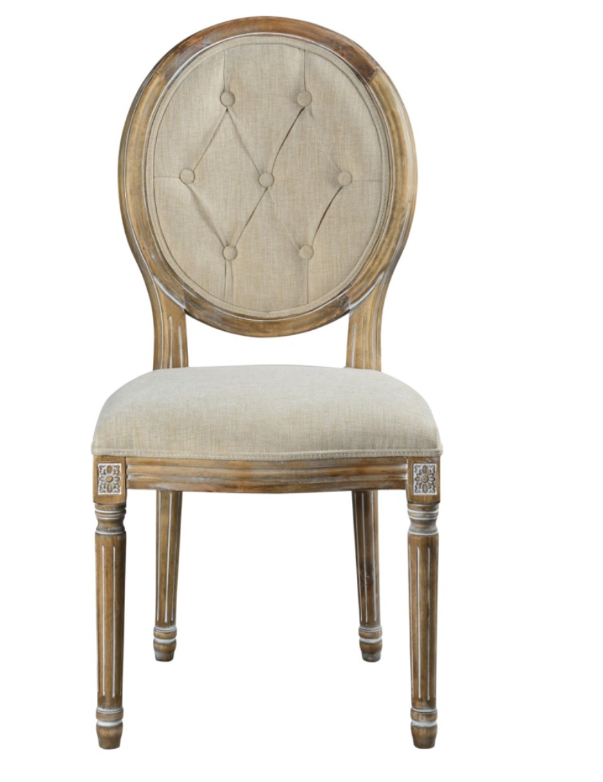 Gretchen Tufted Dining Chairs - French Linen + Natural - Classic Carolina Home