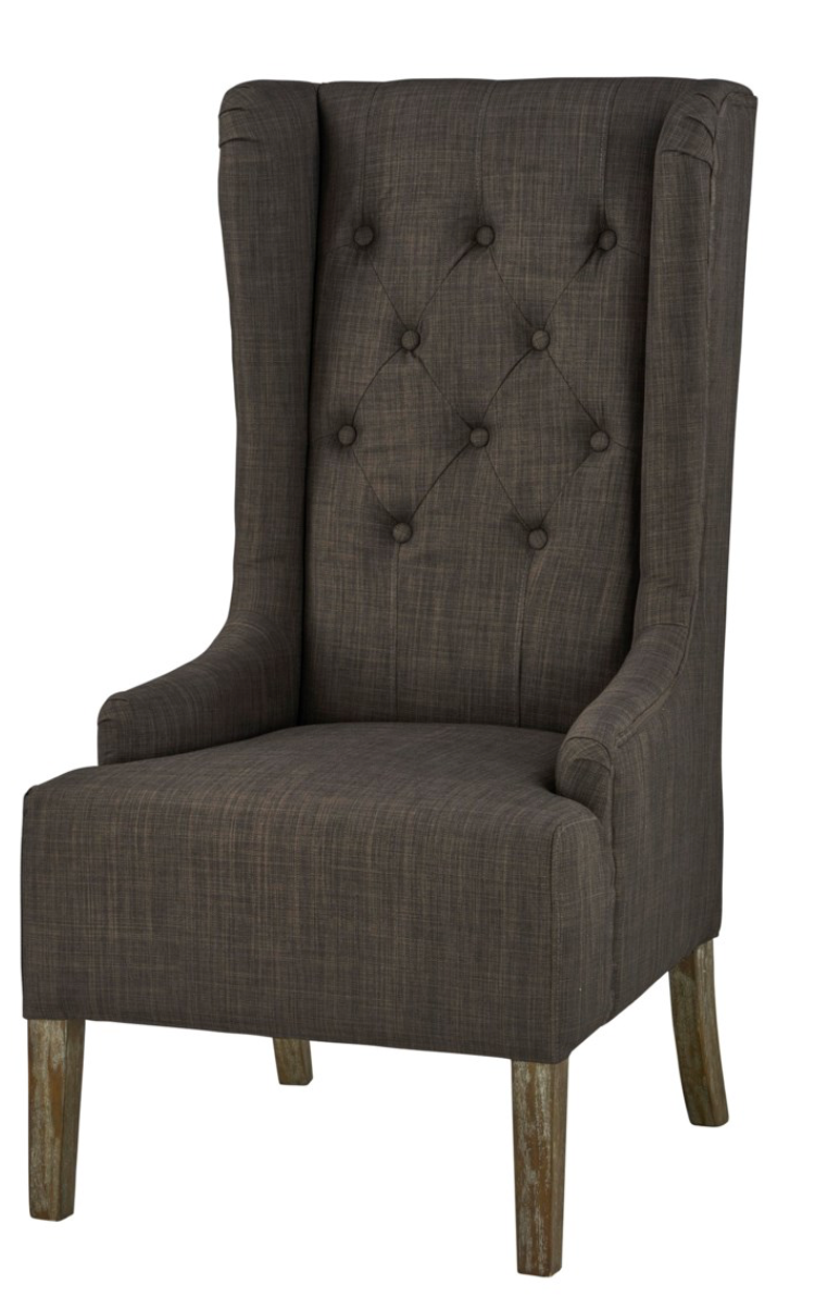 Ramona Wing Chair - Charcoal Linen - Classic Carolina Home