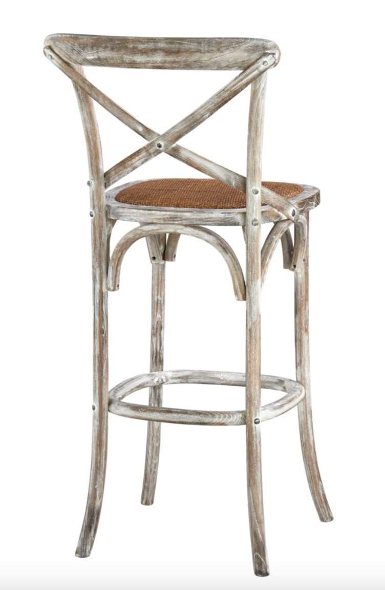 Barnett X-Back Barstool - White Washed - Classic Carolina Home