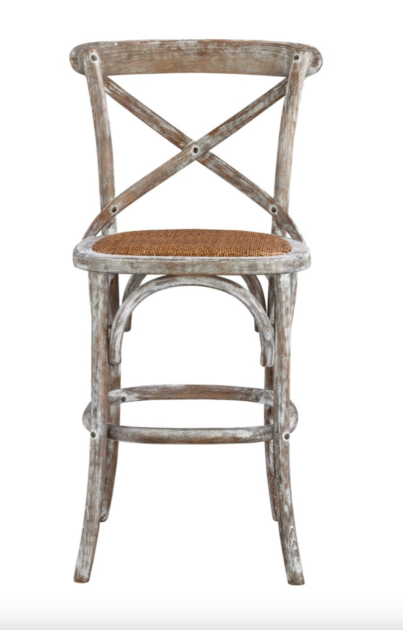 Barnett X-Back Counter Stool - White Wash - Classic Carolina Home