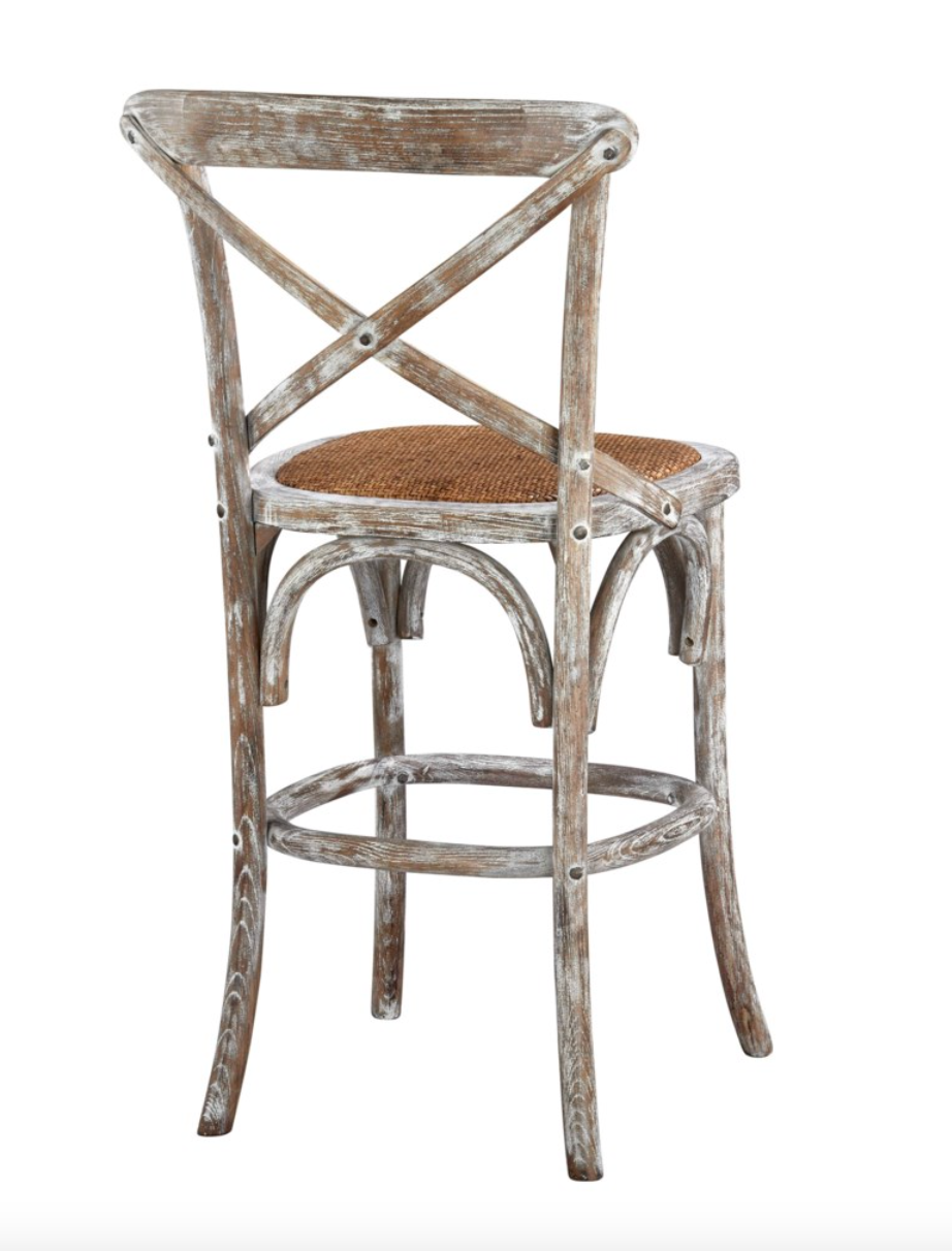 Barnett X-Back Counter Stool - White Wash - Classic Carolina Home