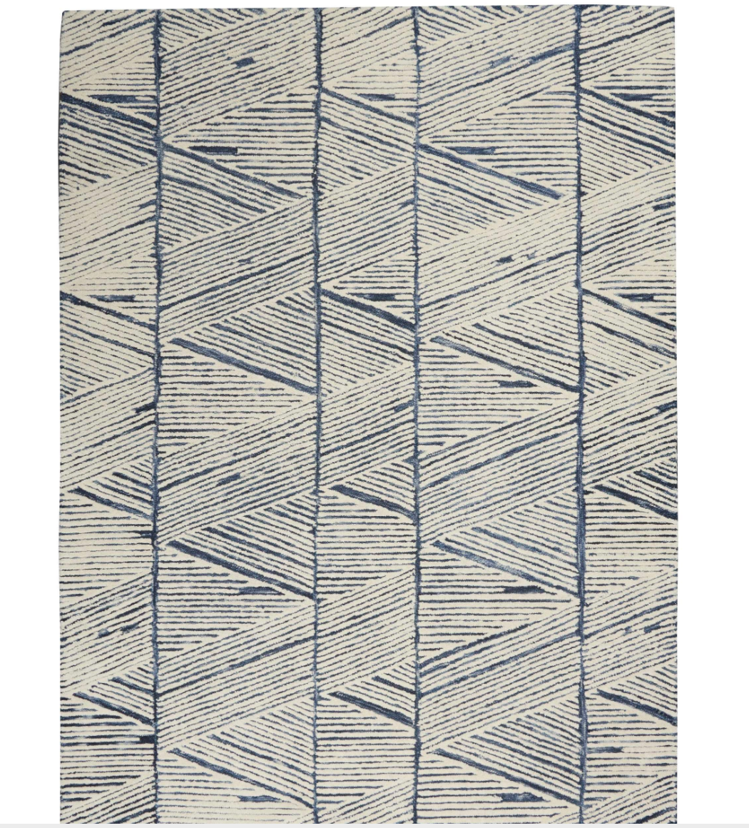Denver Area Rug - White/Blue - Classic Carolina Home