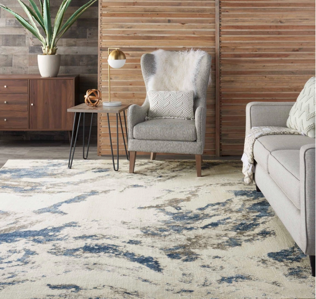 Edenton Area Rug - Blue/Ivory/Grey - Classic Carolina Home