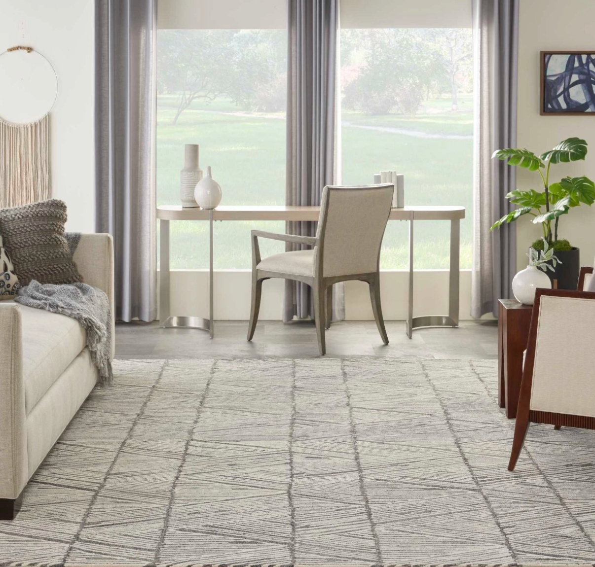 Denver Area Rug - White/Grey - Classic Carolina Home