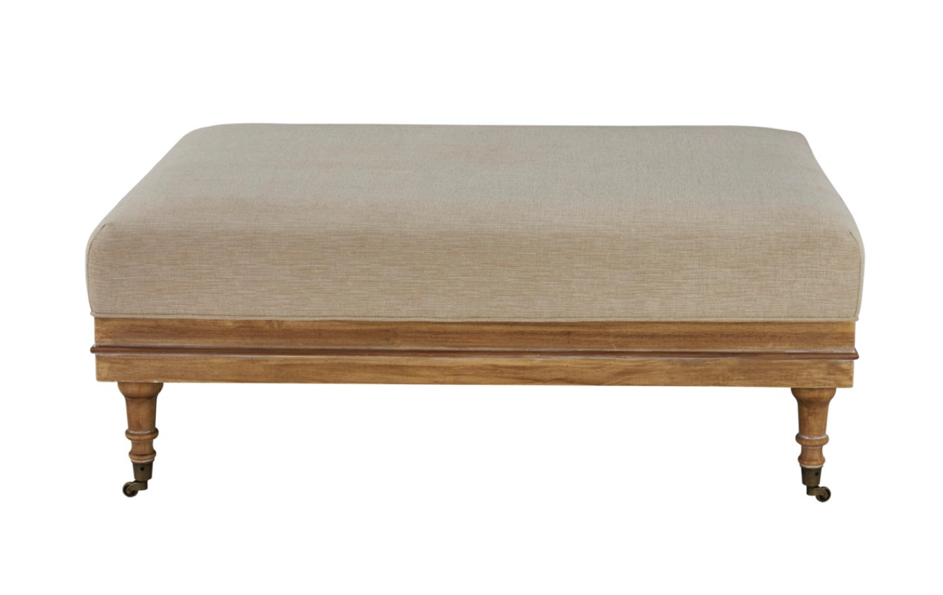 Bexley 48" Cocktail Ottoman - French Linen - Classic Carolina Home