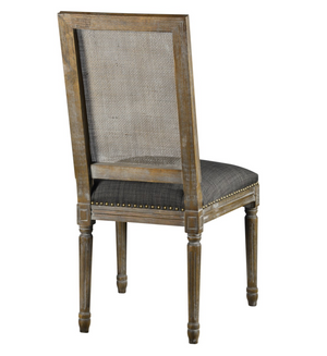 Blackwell Square Mesh Back Dining Chair - Charcoal Tweed + Driftwood - Classic Carolina Home