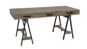 Joli 65" 3 Drawer Steel + Wood Desk