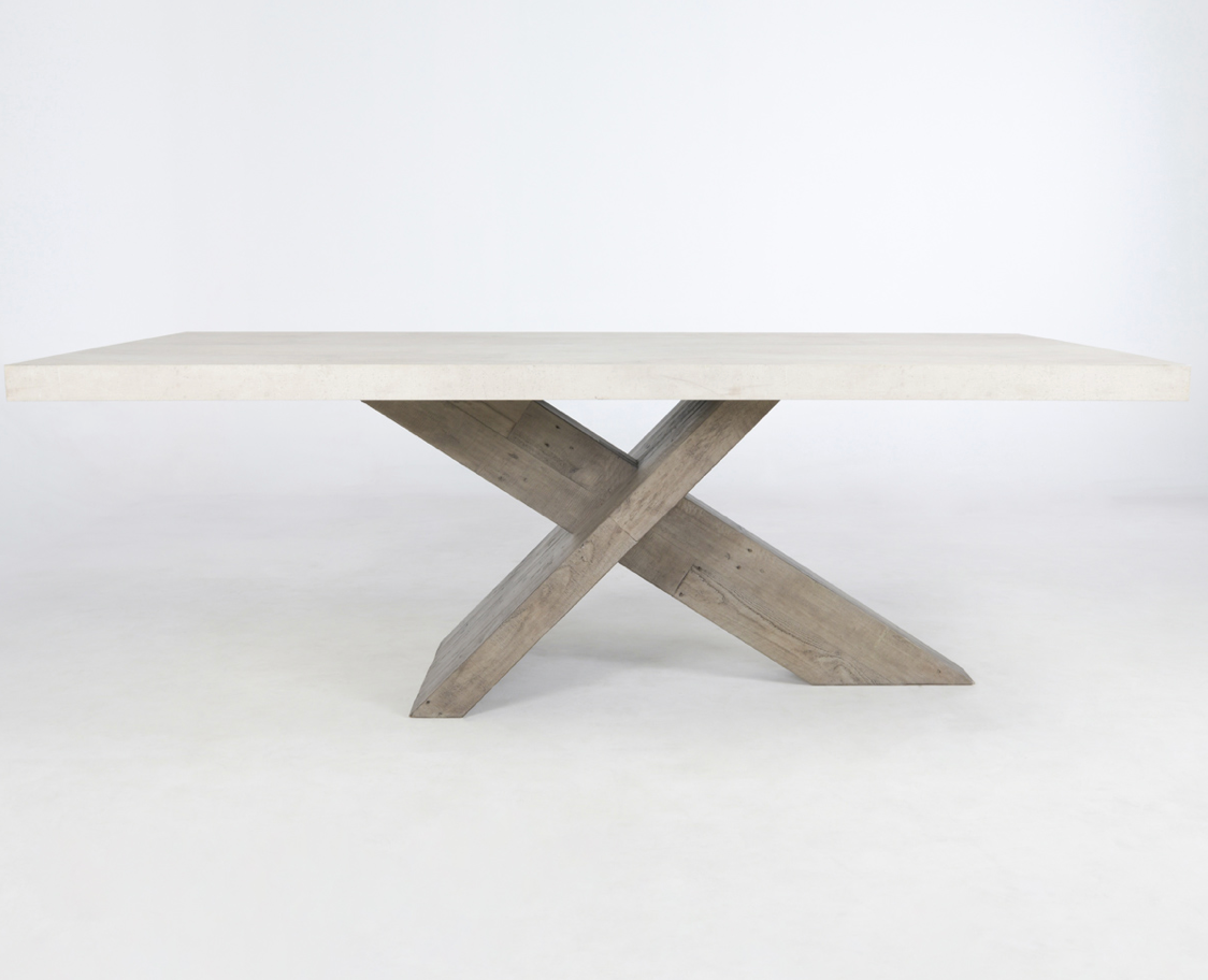 Irving 84" Reclaimed Pine + Concrete Dining Table